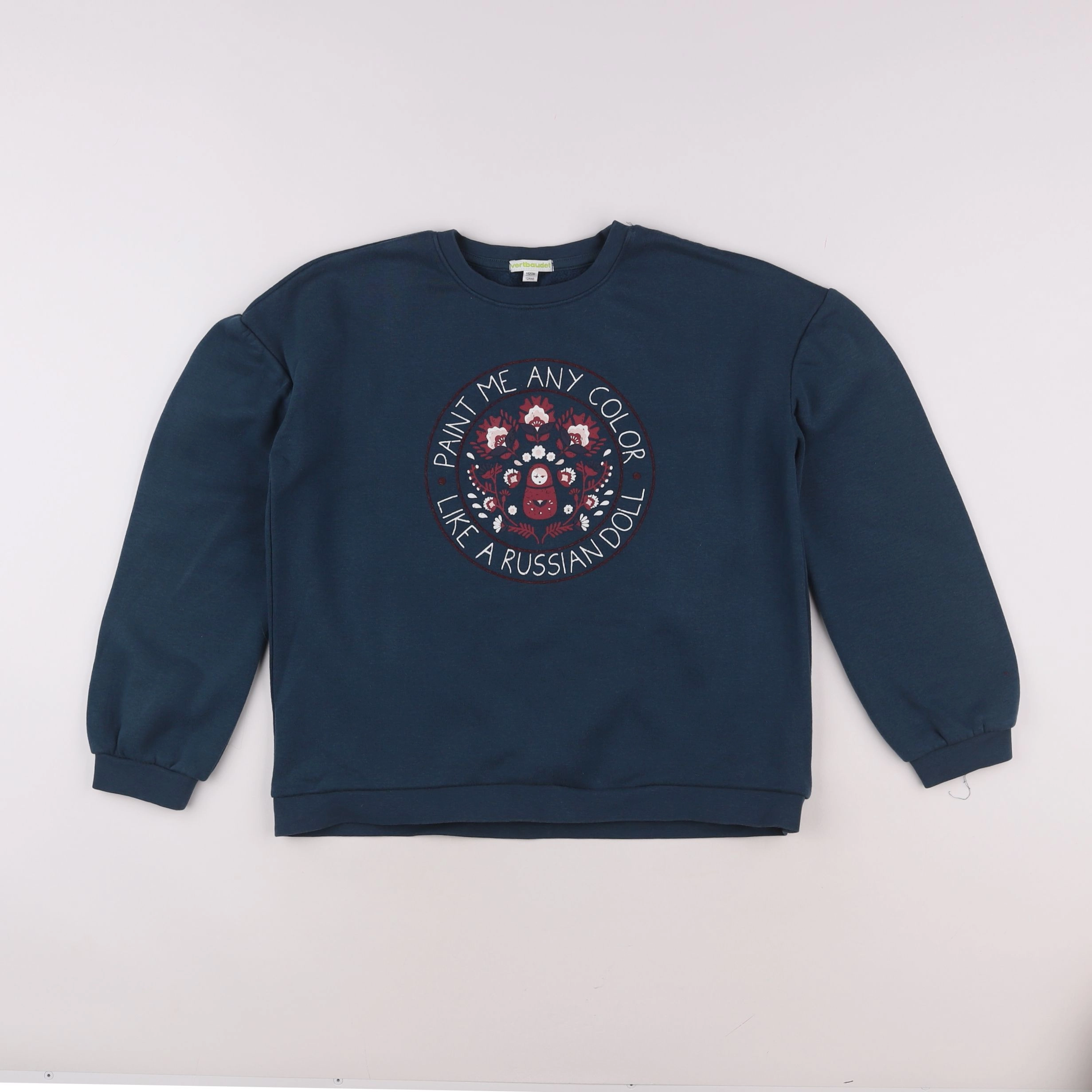 Vertbaudet - sweat vert - 12 ans