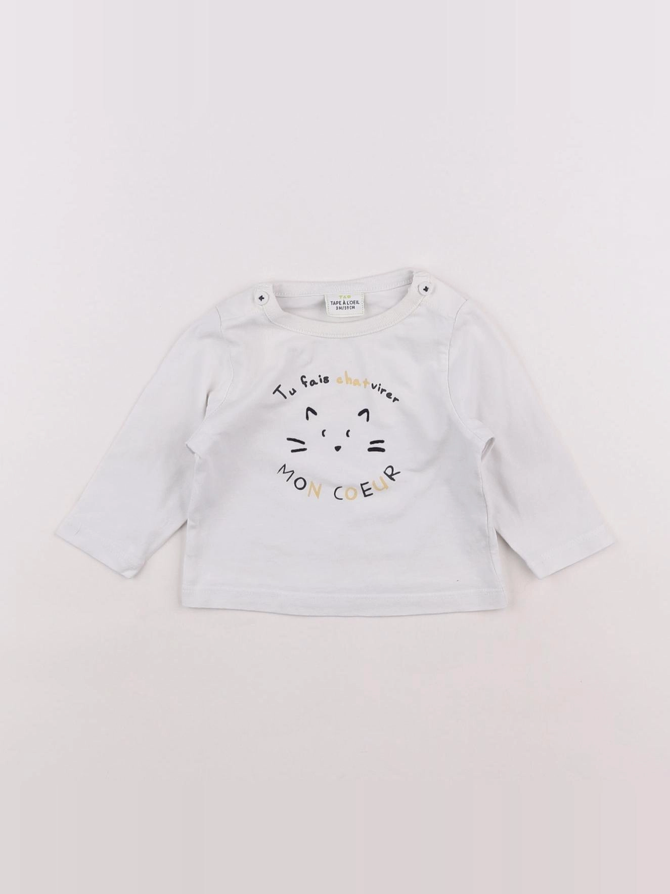 Tape à l'oeil - tee-shirt blanc - 3 mois