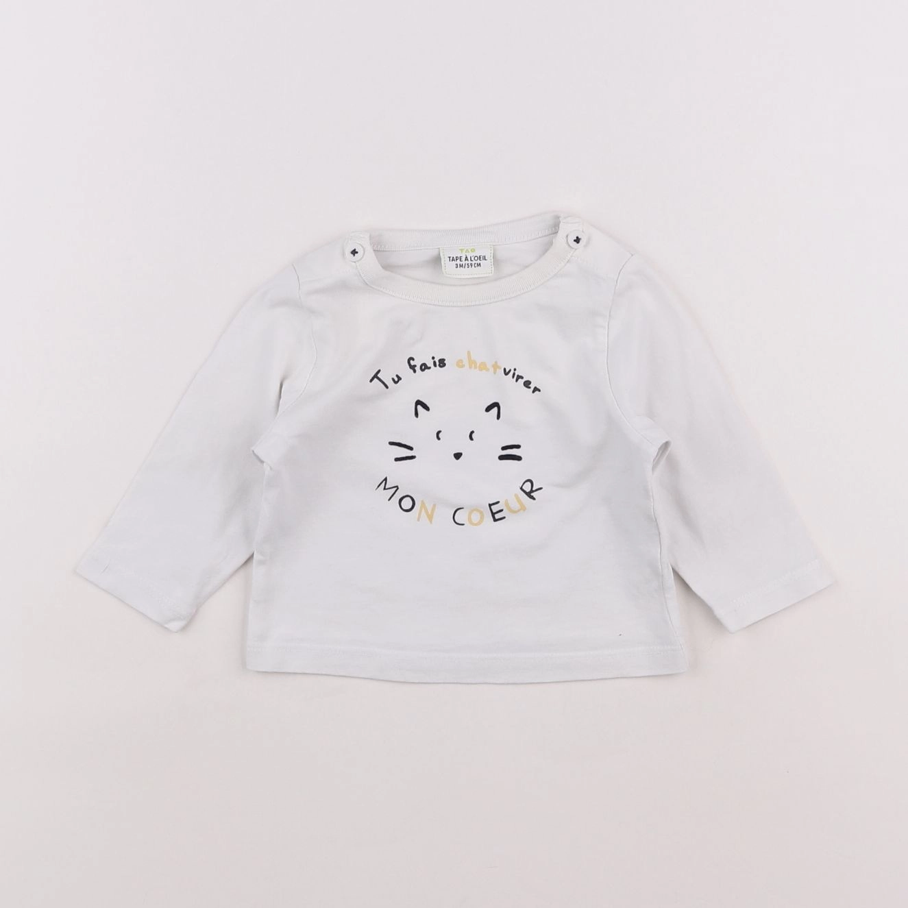 Tape à l'oeil - tee-shirt blanc - 3 mois