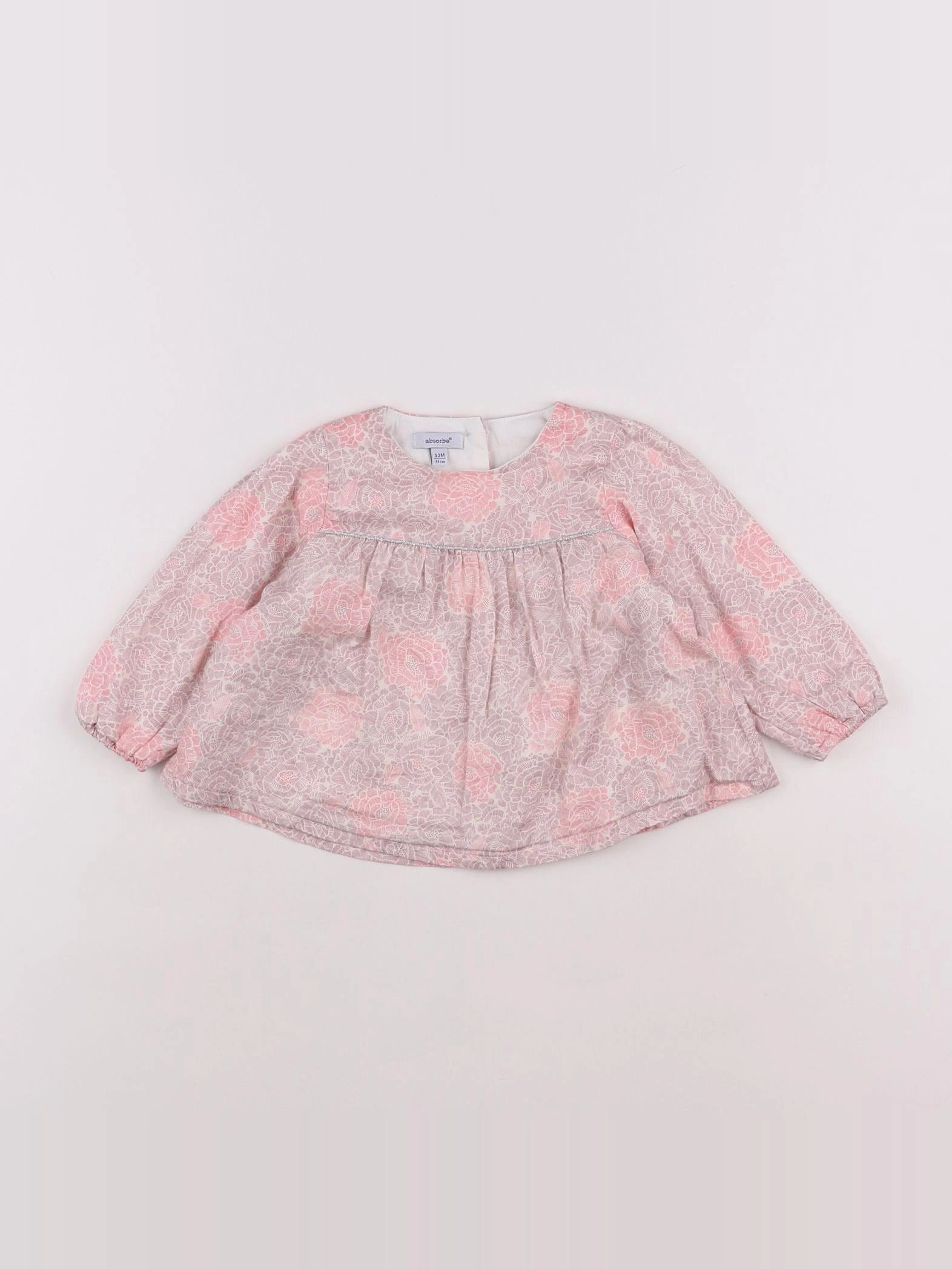 Absorba - blouse blanc, rose - 12 mois