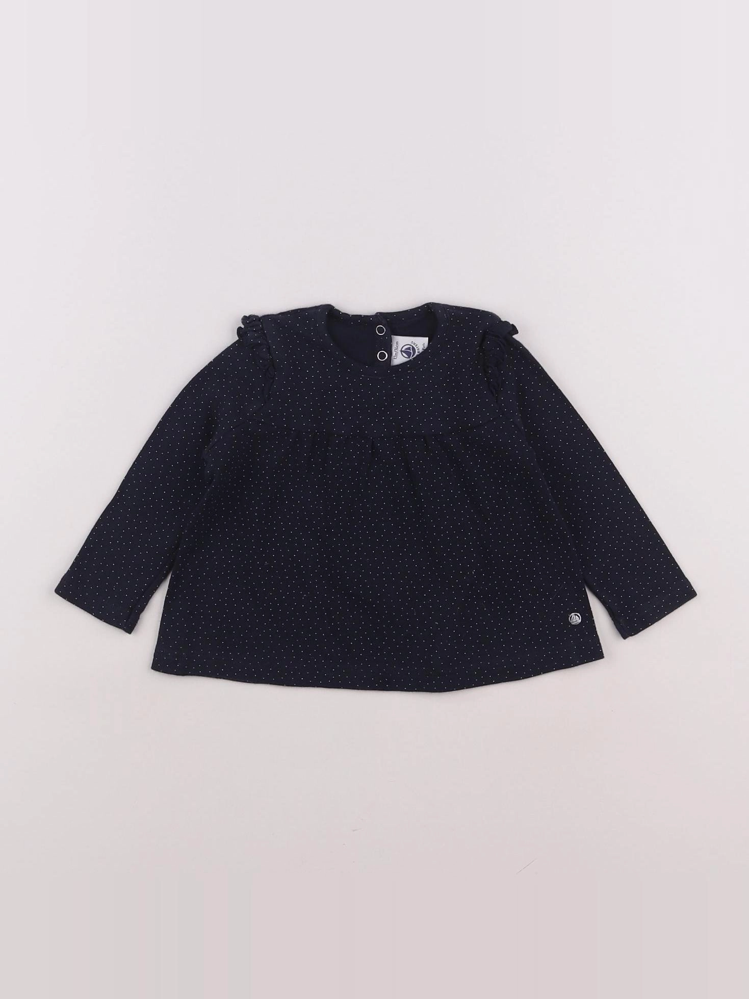 Petit Bateau - tee-shirt bleu - 12 mois