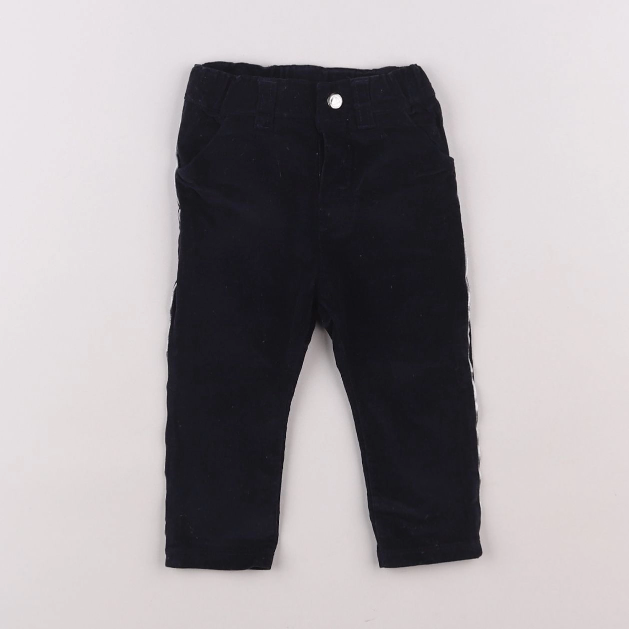 Petit Bateau - pantalon bleu - 12 mois