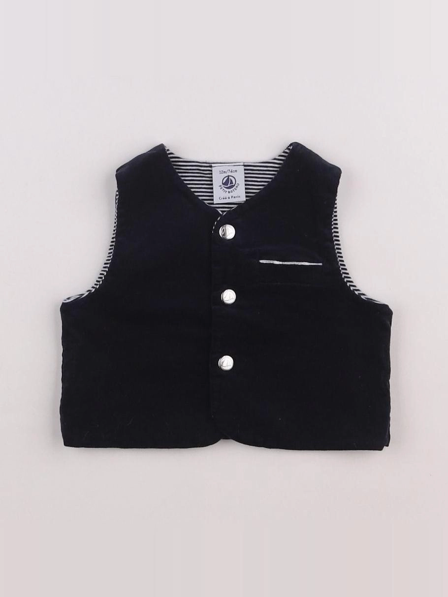 Petit Bateau - gilet bleu - 12 mois
