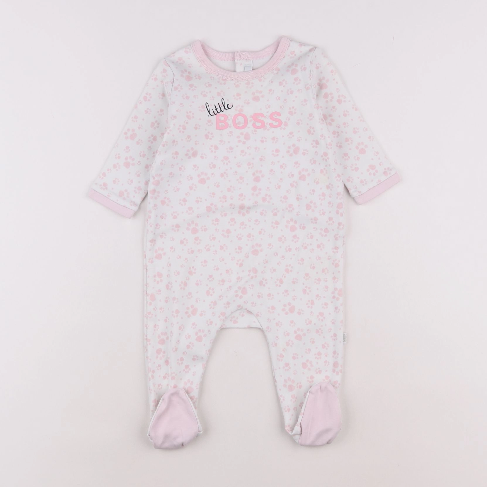 Hugo Boss - pyjama coton rose, blanc - 6 mois