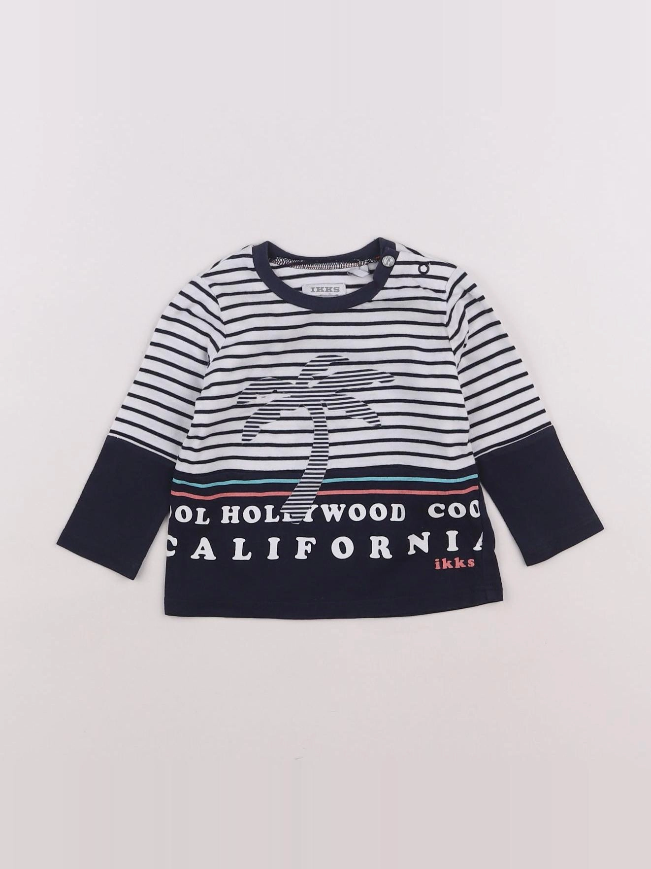IKKS - tee-shirt bleu, blanc - 6 mois