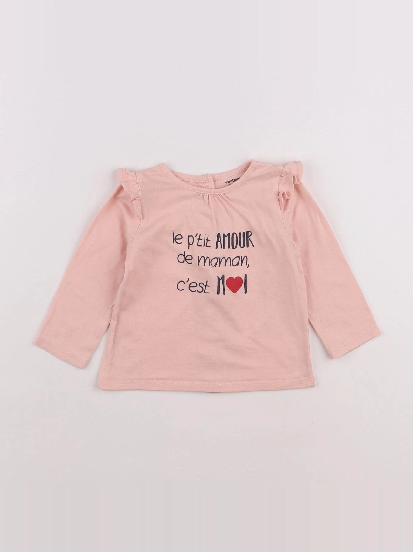 Vertbaudet - tee-shirt rose - 9 mois