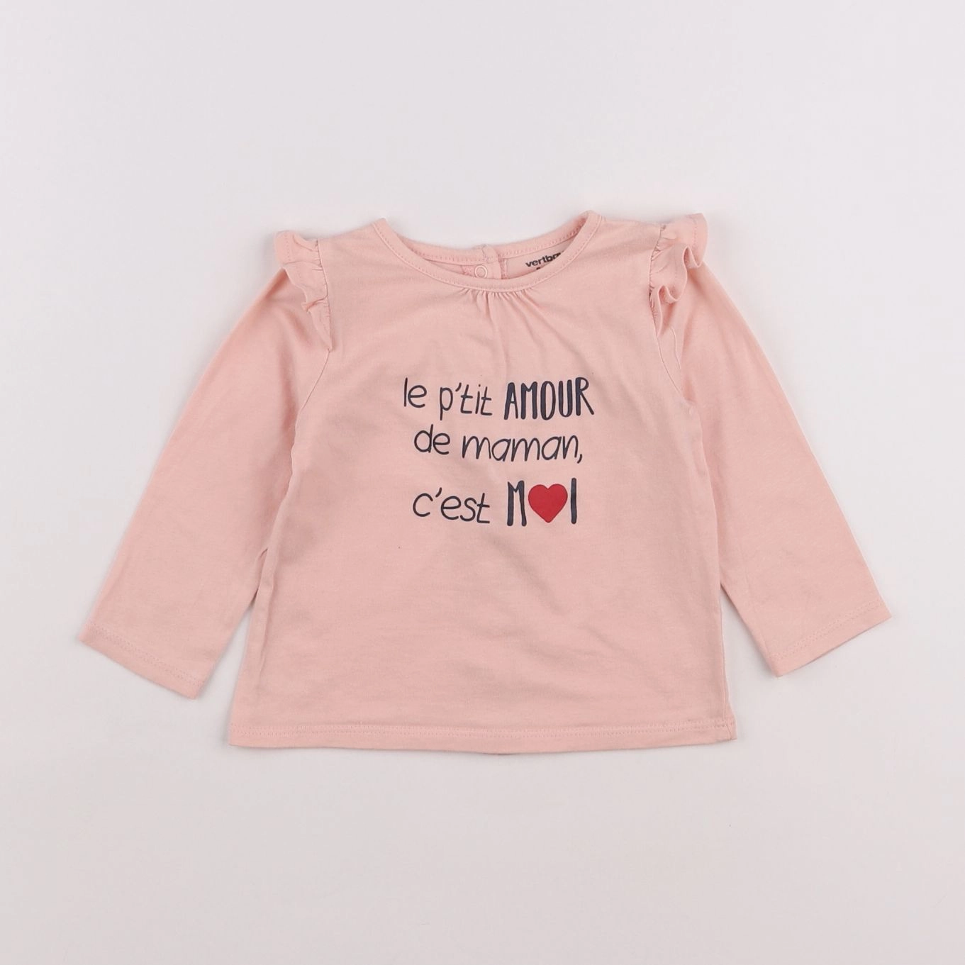 Vertbaudet - tee-shirt rose - 9 mois