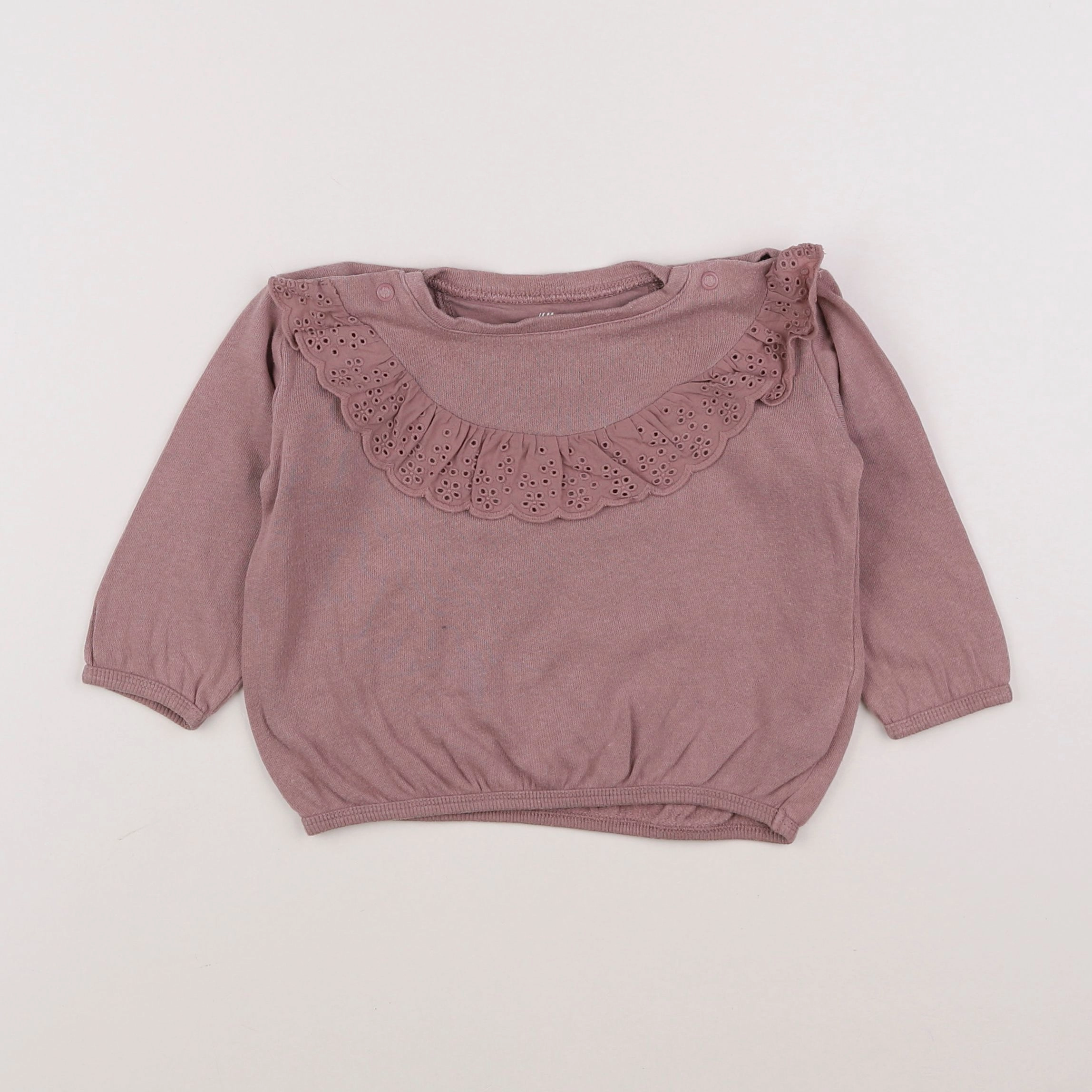 H&M - sweat rose - 6/9 mois