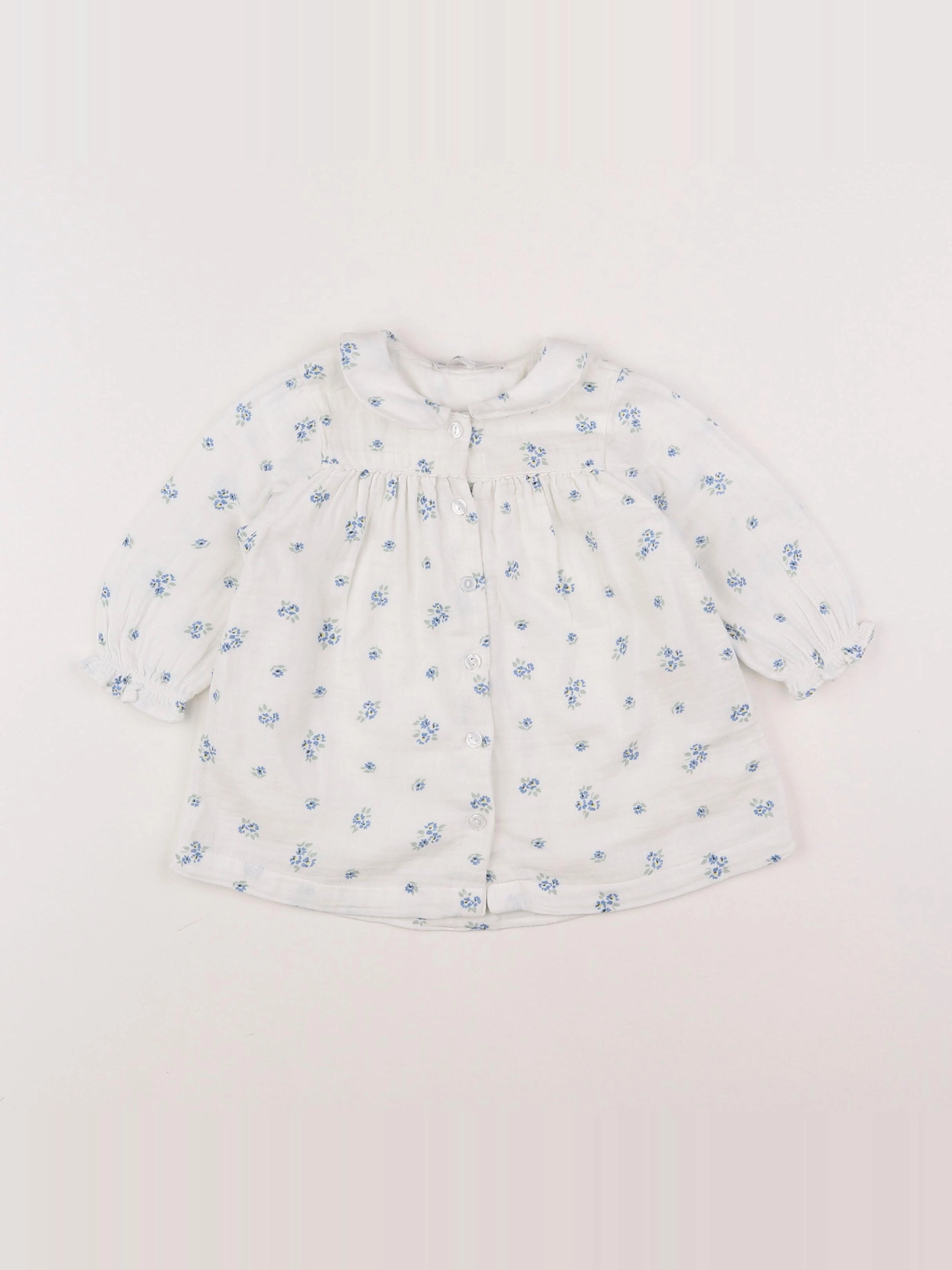 Cadet Rousselle - robe blanc, bleu - 6 mois