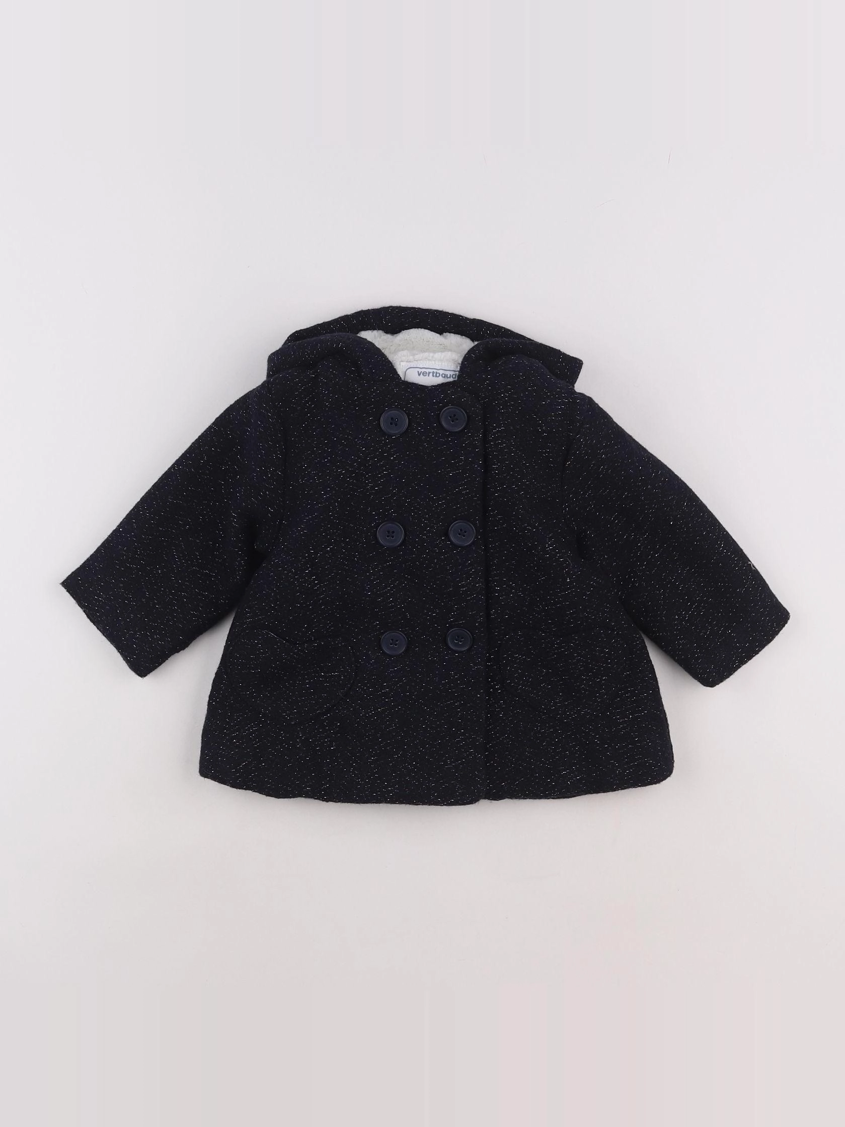 Vertbaudet - manteau bleu - 9 mois
