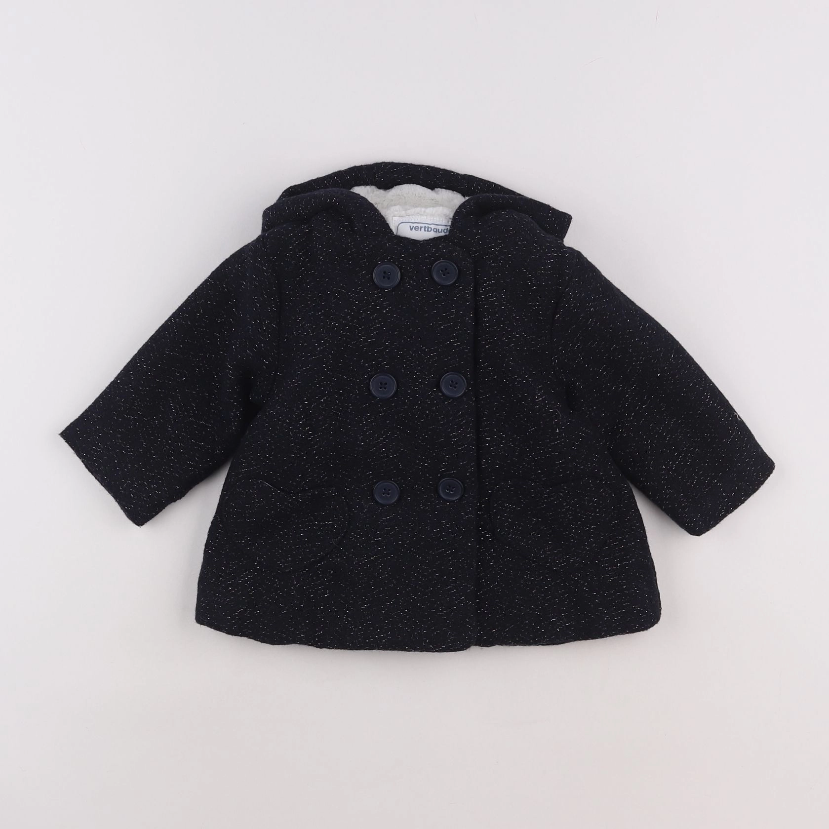 Vertbaudet - manteau bleu - 9 mois