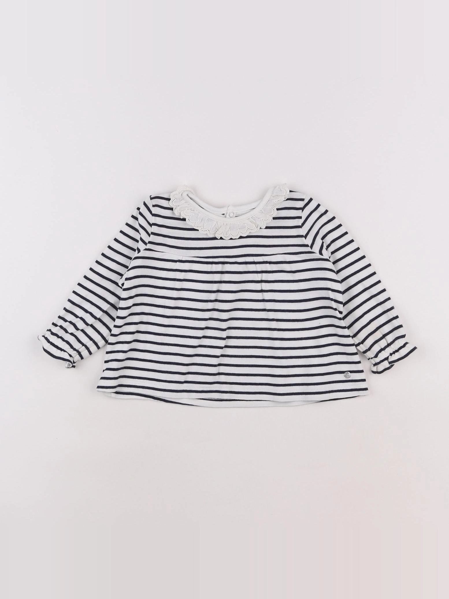 Petit Bateau - tee-shirt blanc - 12 mois