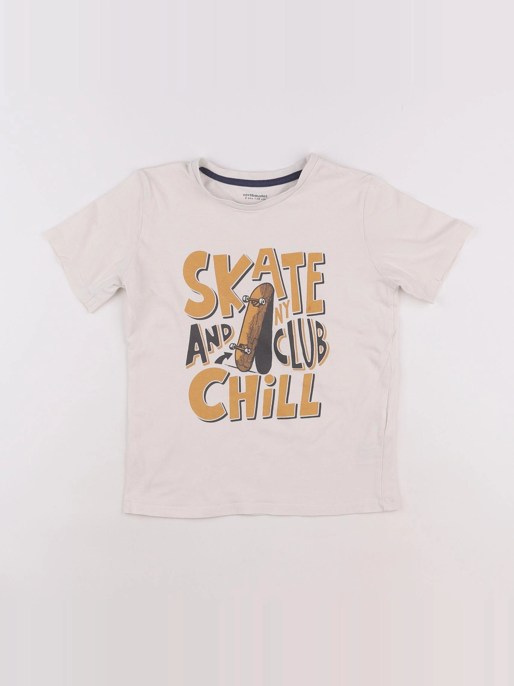 Vertbaudet - tee-shirt blanc - 8 ans