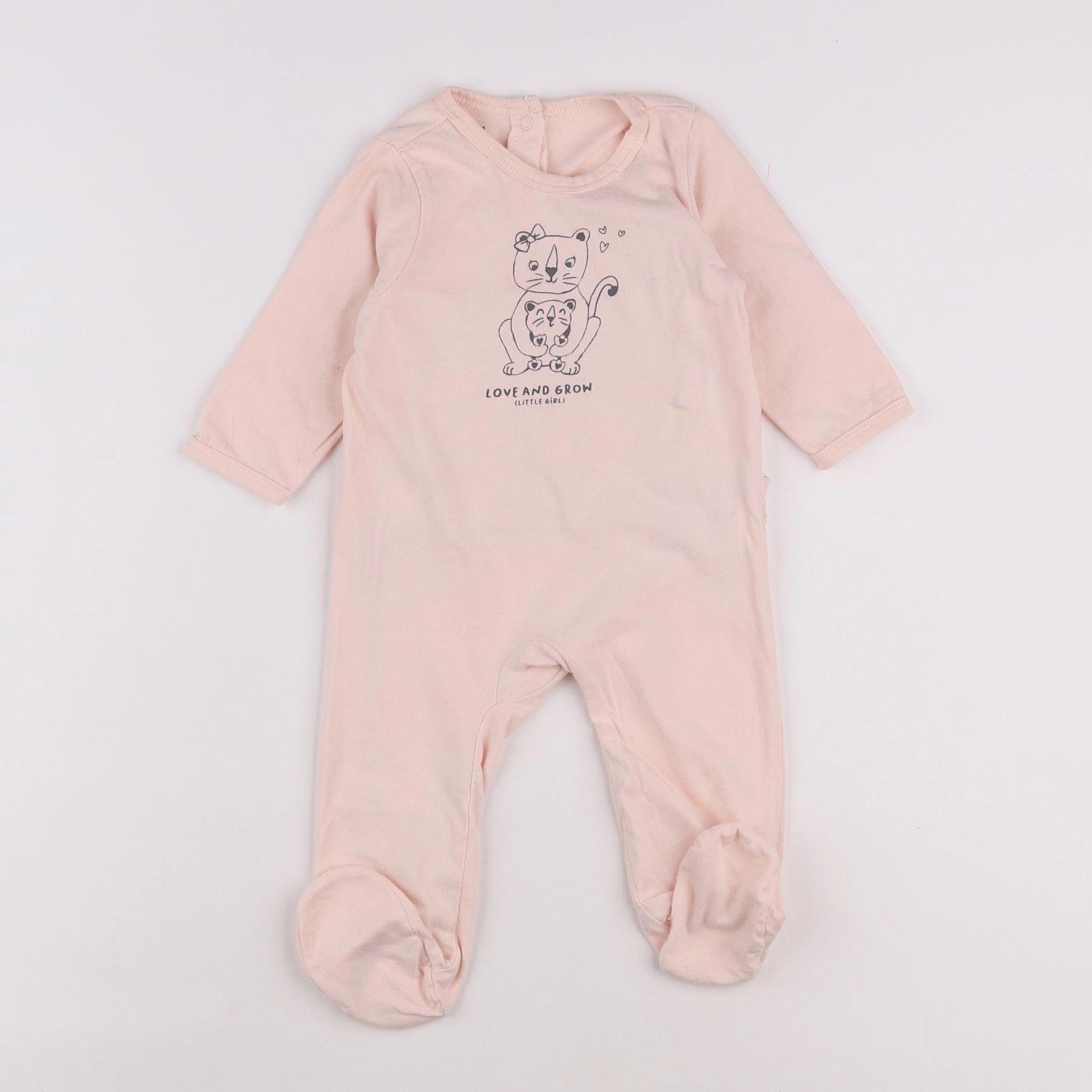 Vertbaudet - pyjama coton rose - 9 mois