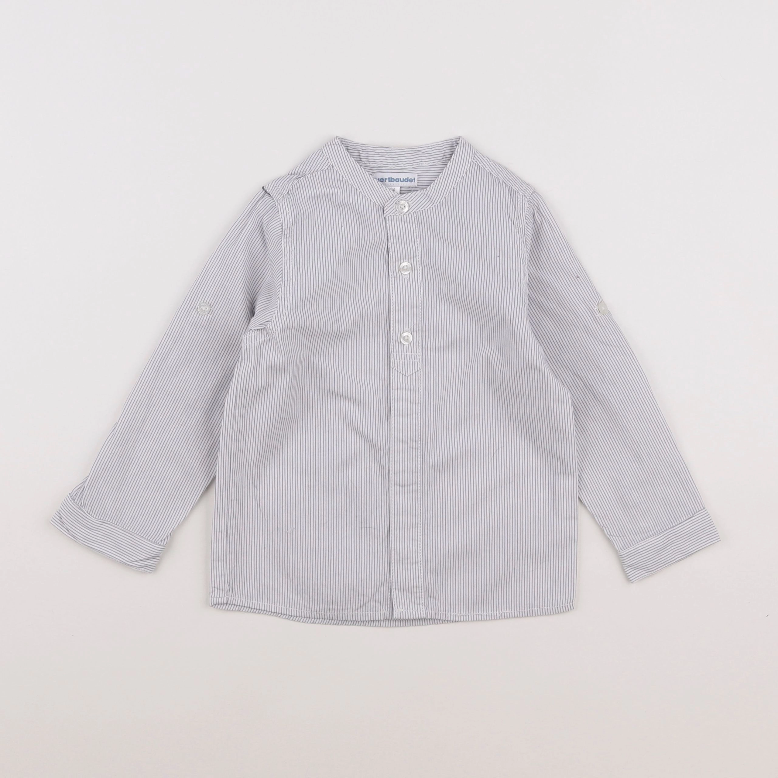 Vertbaudet - chemise bleu, blanc - 3 ans