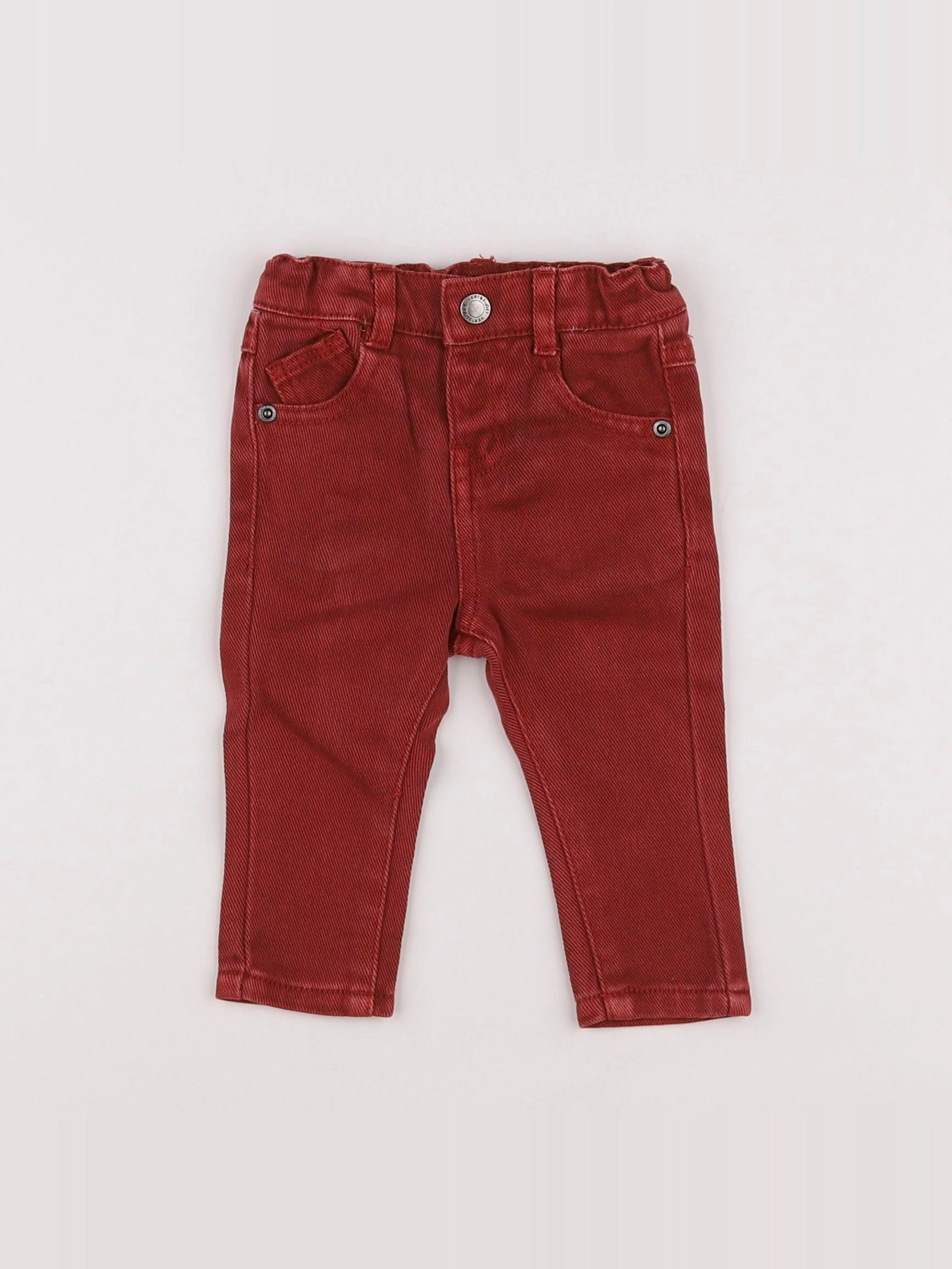 Vertbaudet - jean rouge - 3 mois