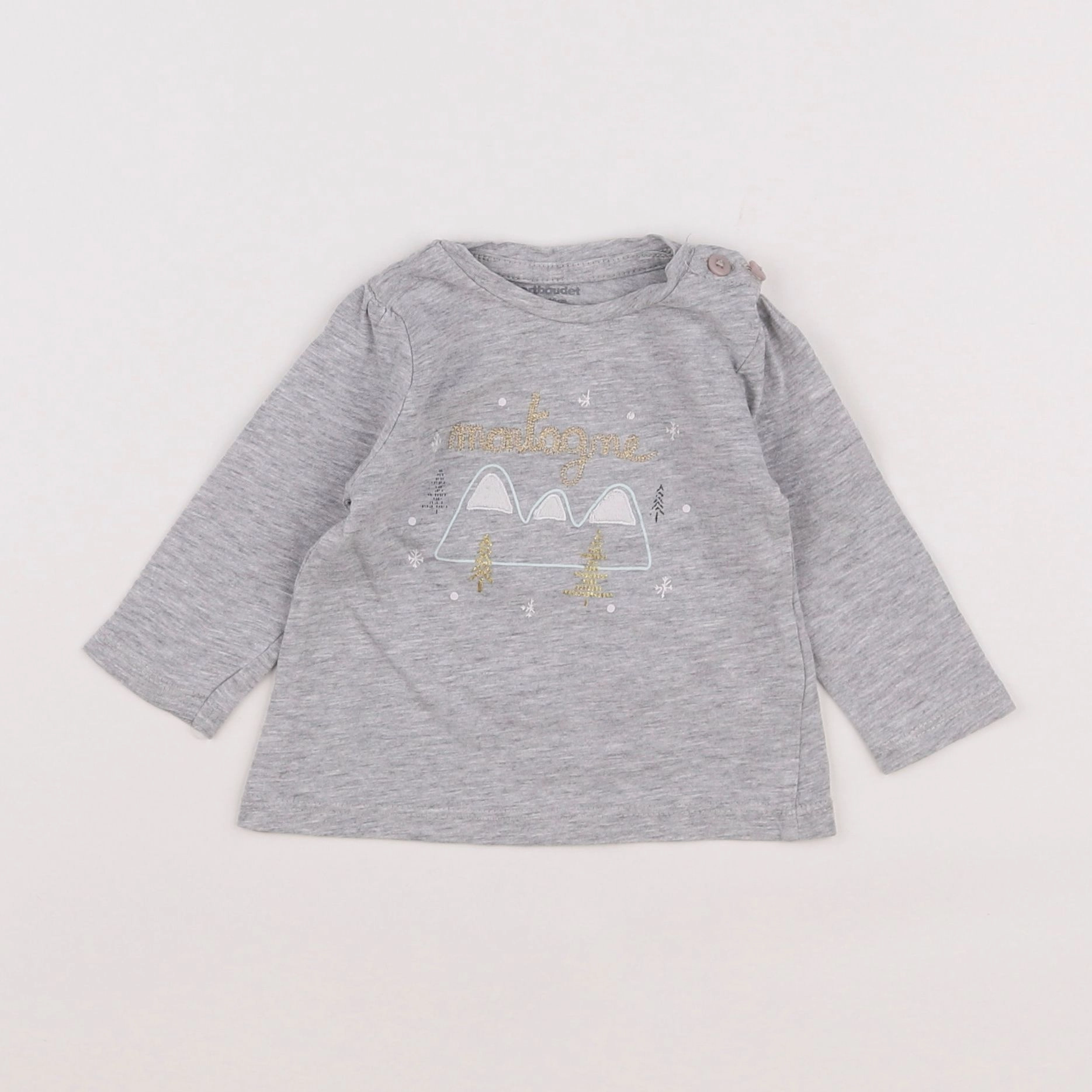 Vertbaudet - tee-shirt gris - 3 mois