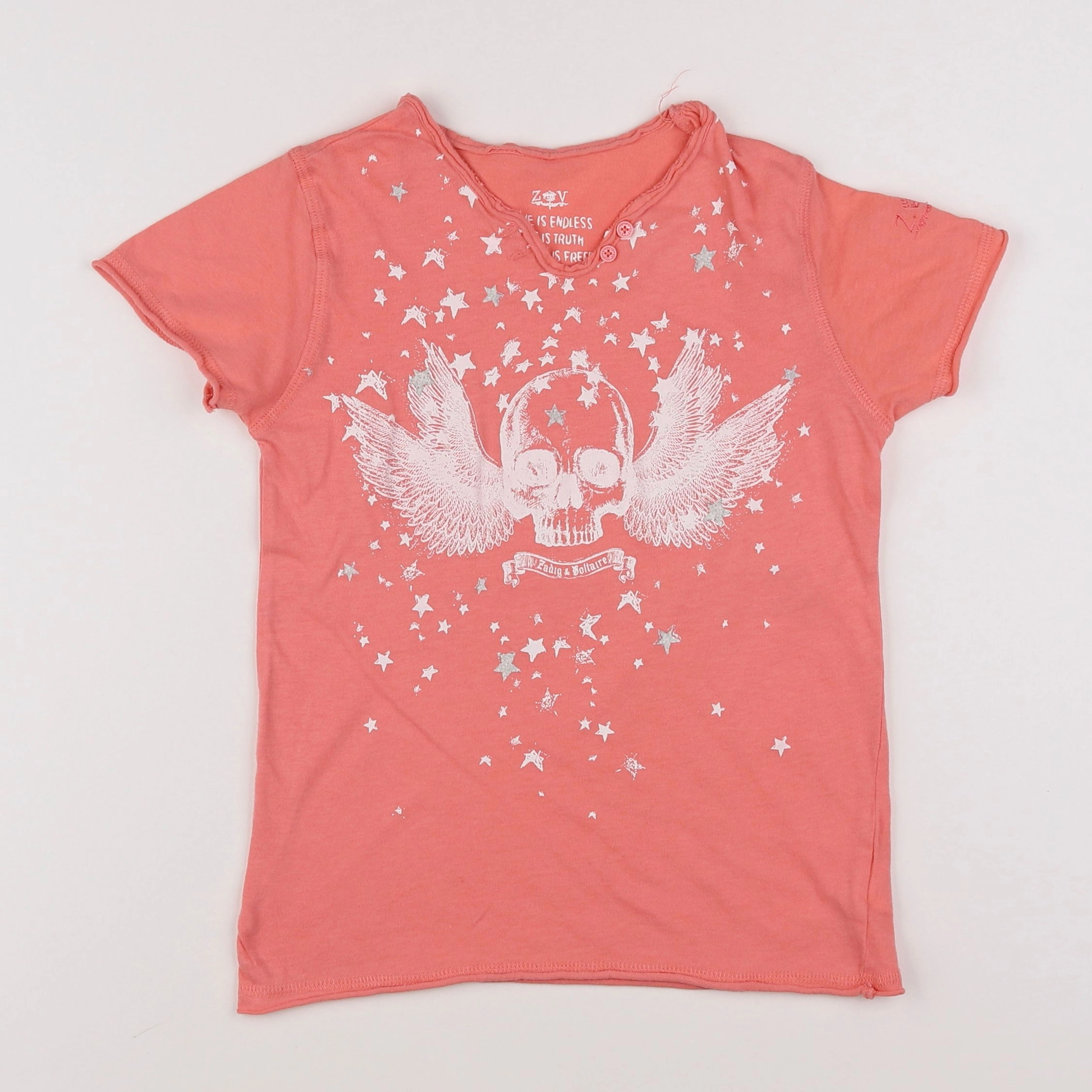 Zadig & Voltaire - tee-shirt rose - 8 ans