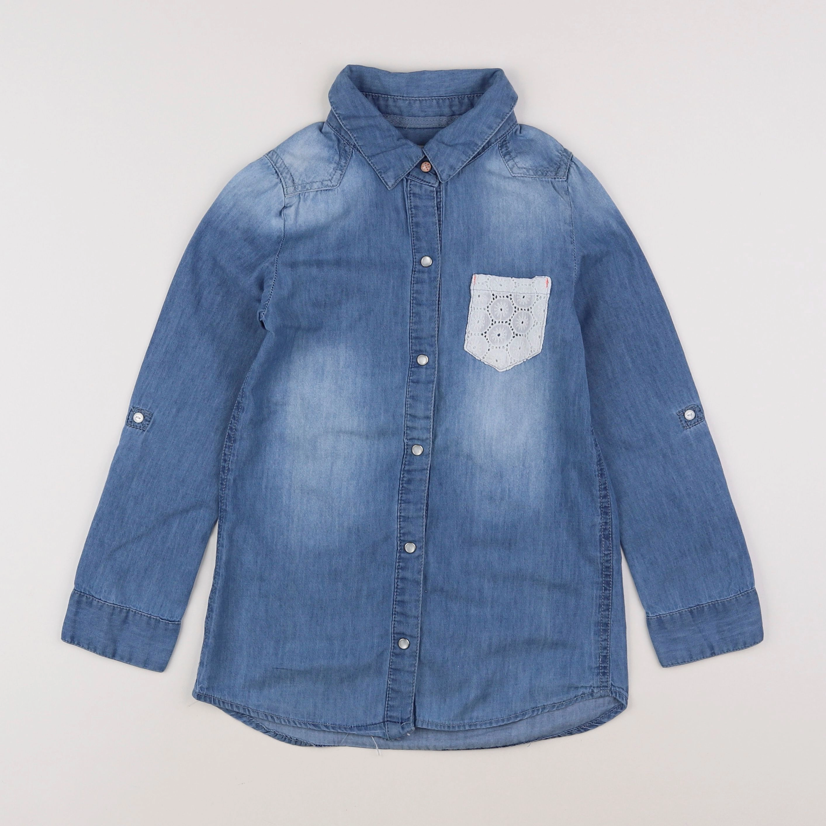 Vertbaudet - blouse bleu - 8 ans