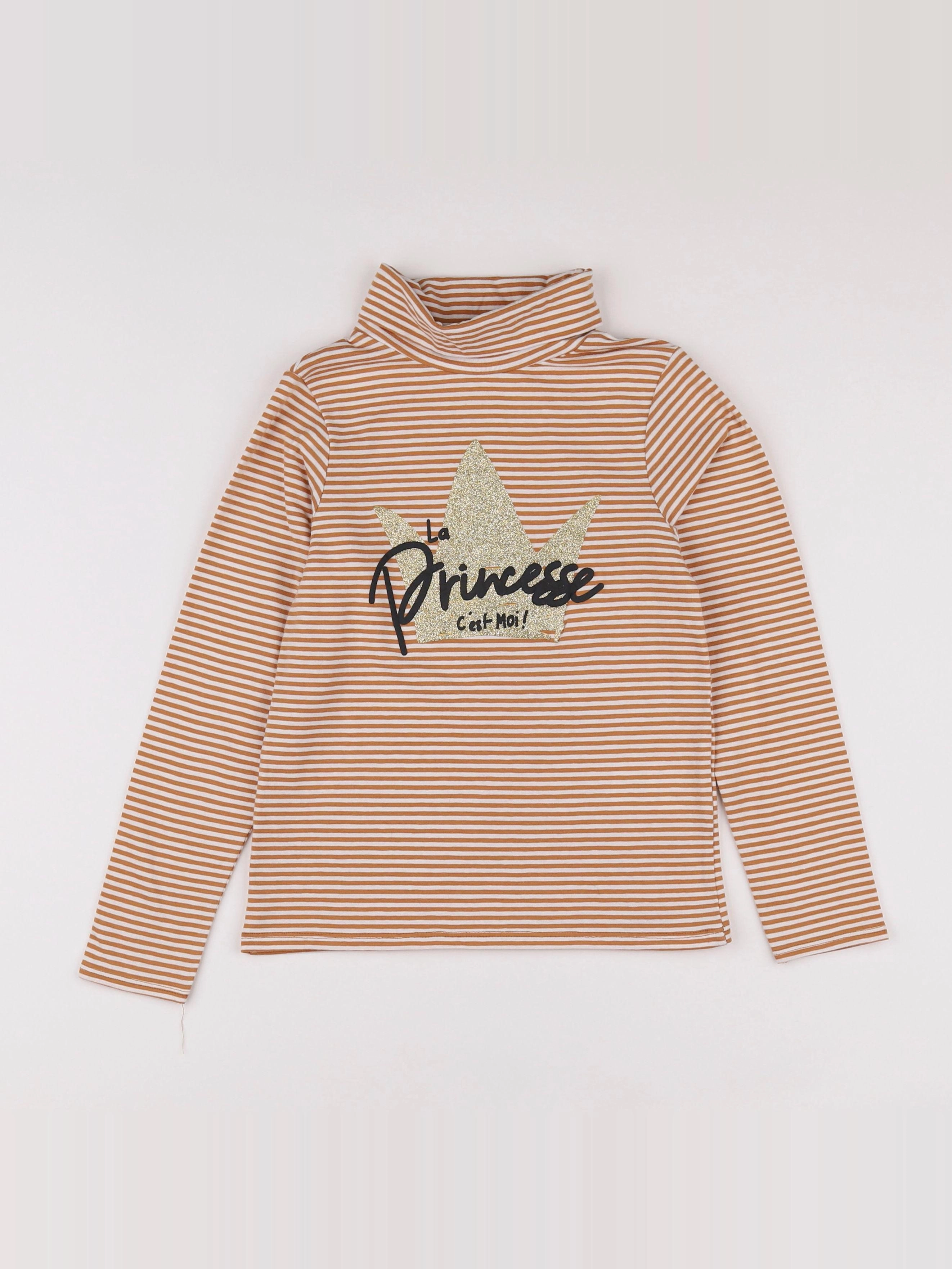 Vertbaudet - sous-pull marron - 8 ans