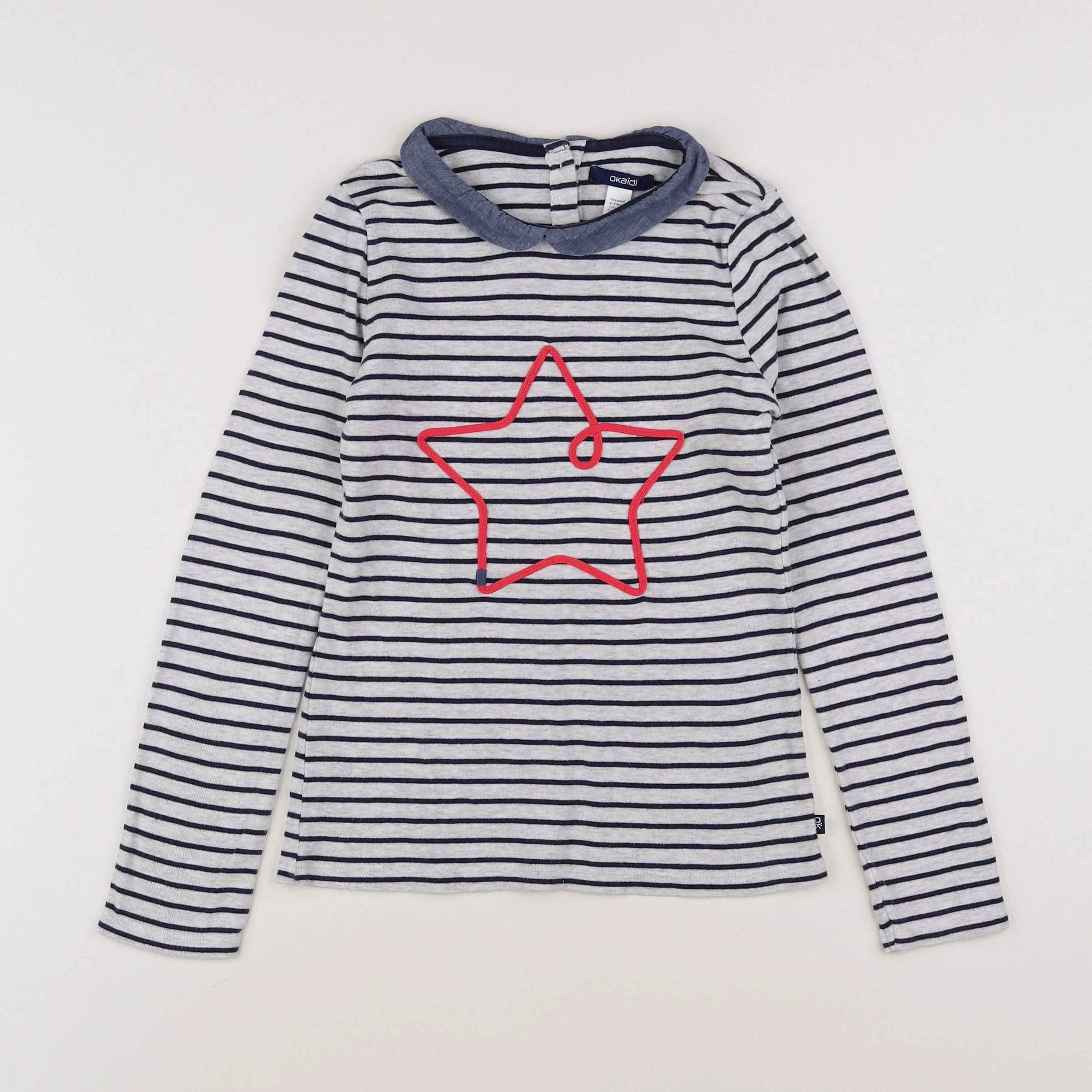 Okaidi - tee-shirt gris, bleu - 10 ans