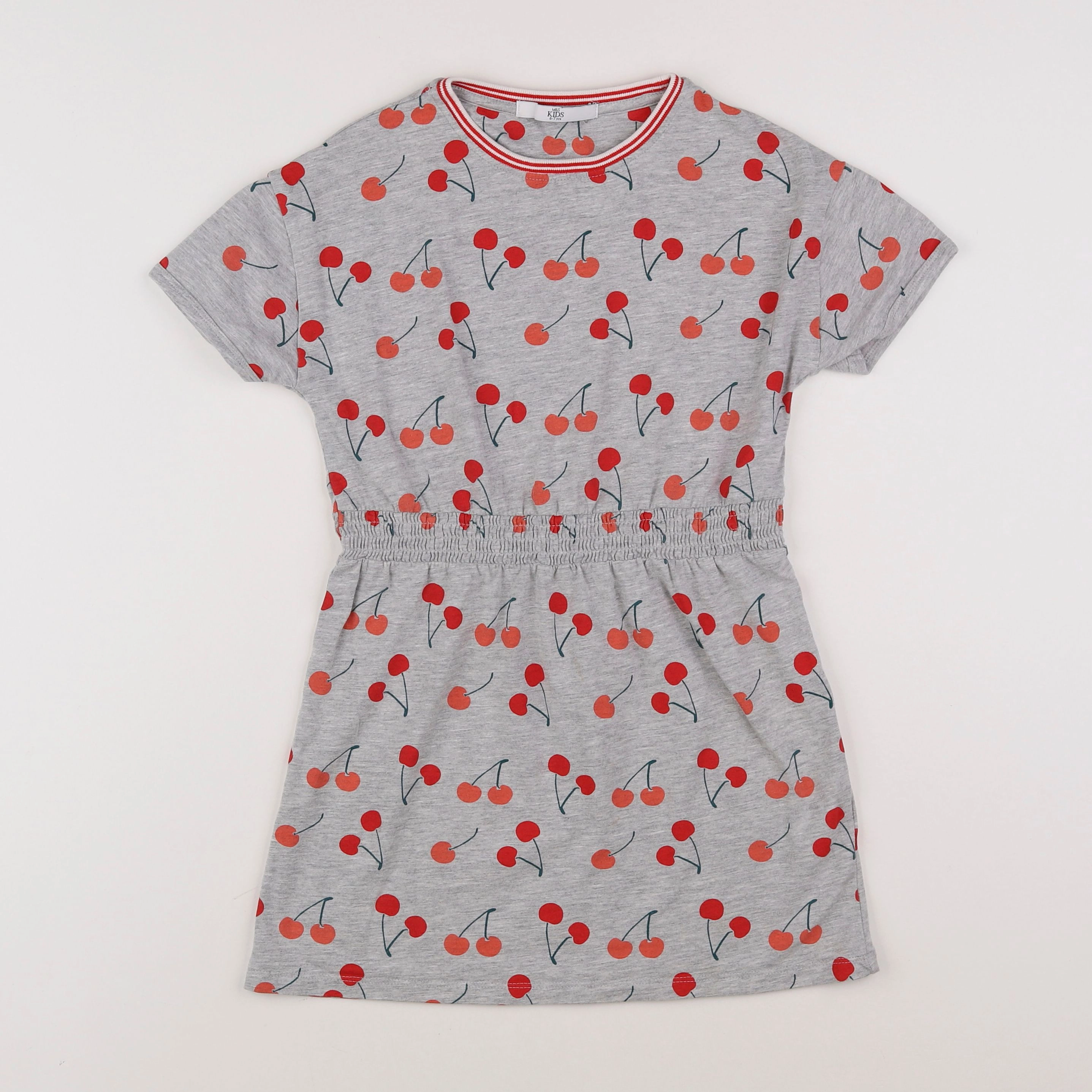 Marks & Spencer  - robe gris, rouge - 6/7 ans