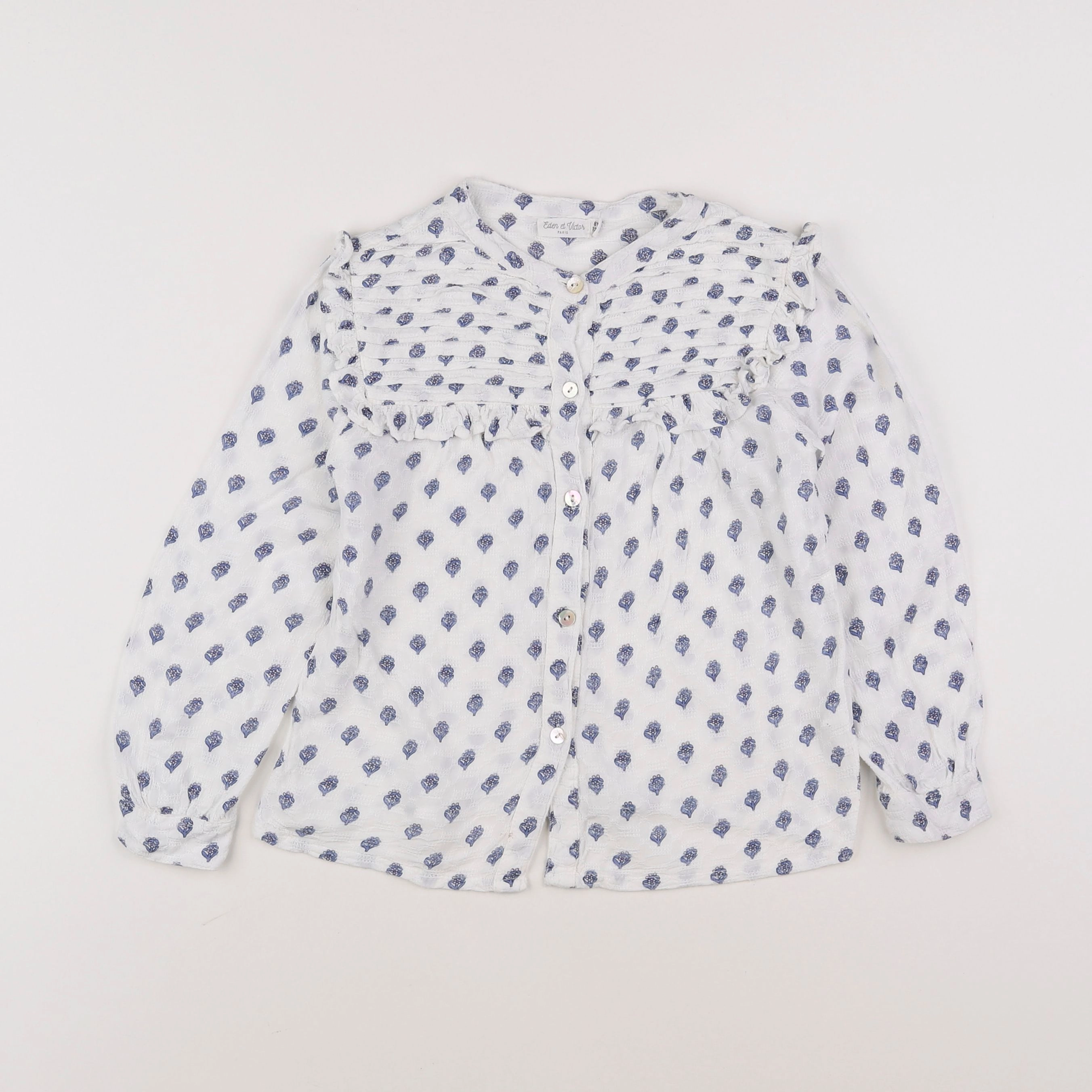 Little Cigogne - blouse bleu - 8 ans