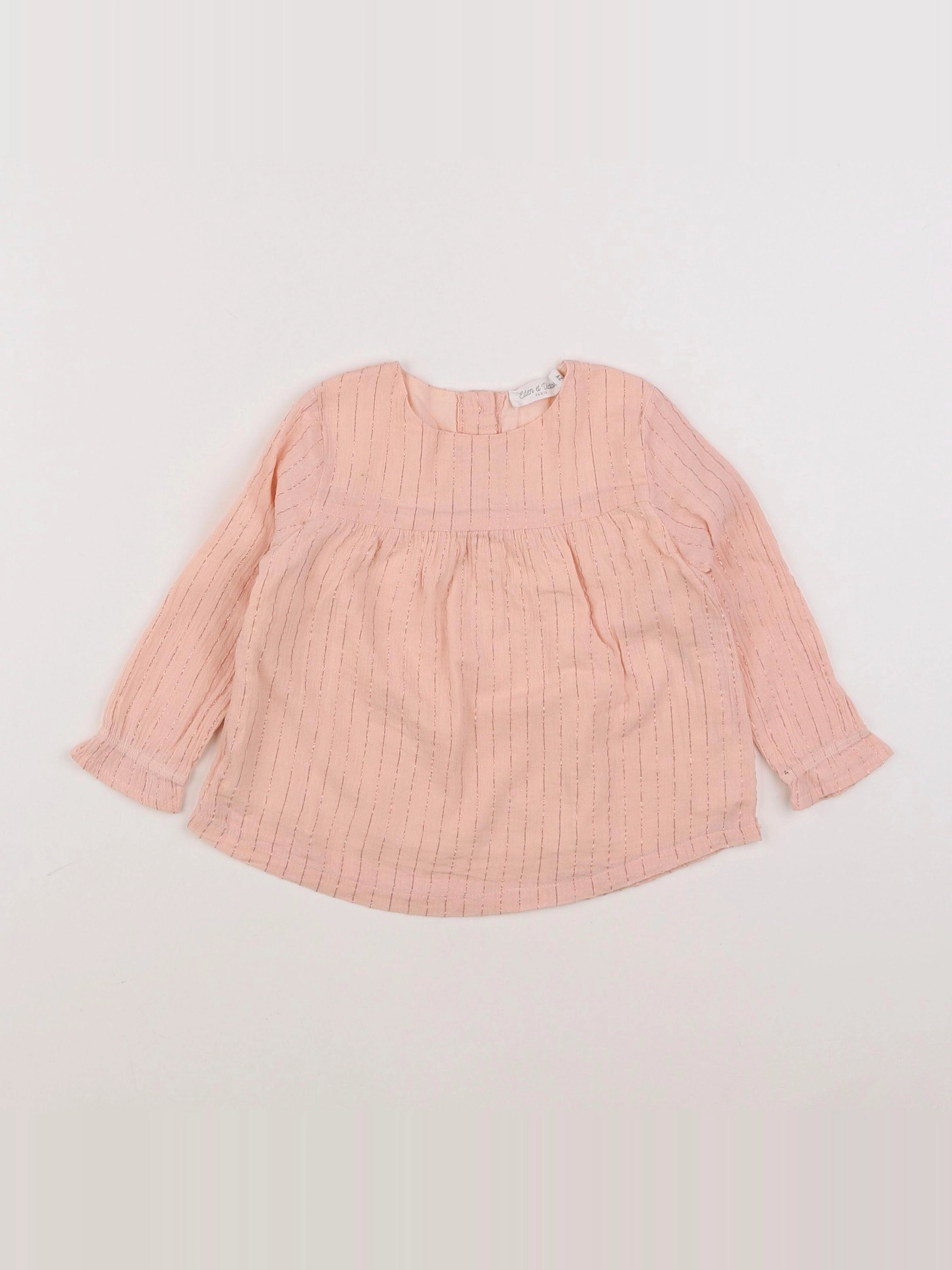 Little Cigogne - blouse rose - 2 ans