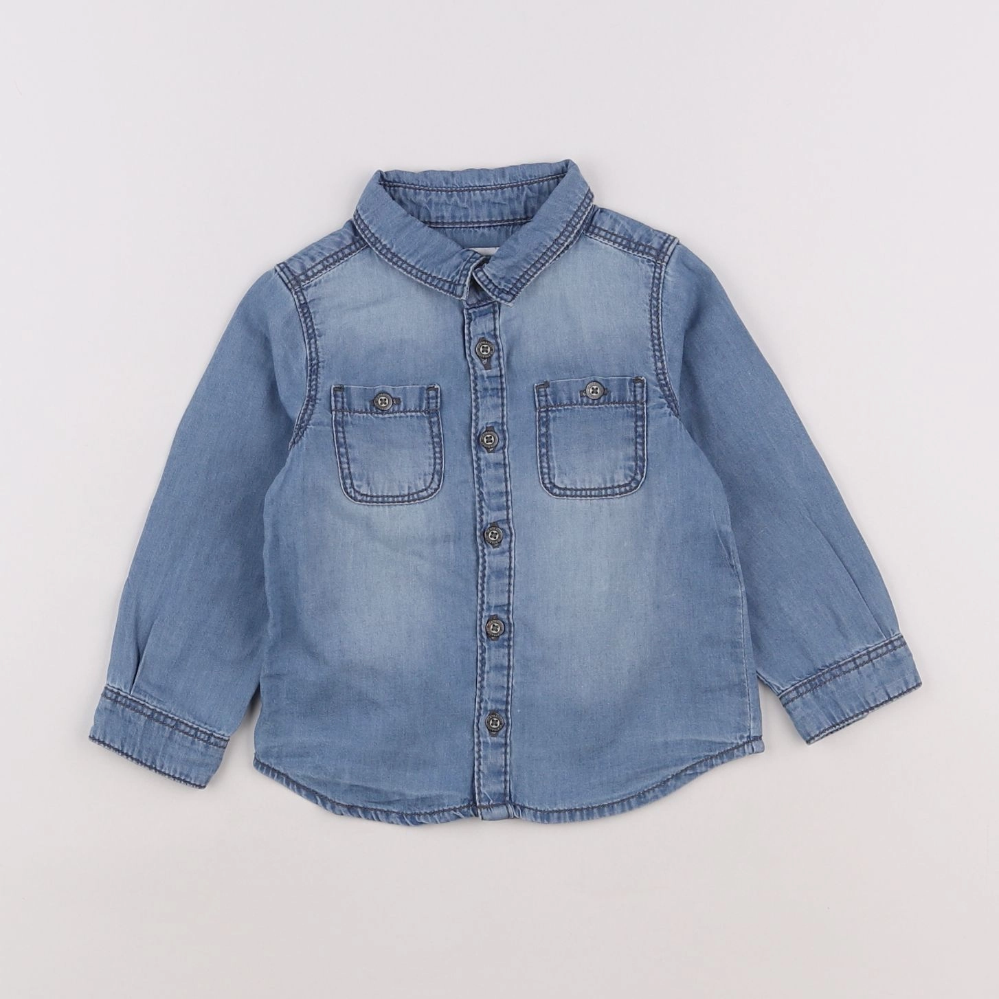 Vertbaudet - chemise bleu - 18 mois