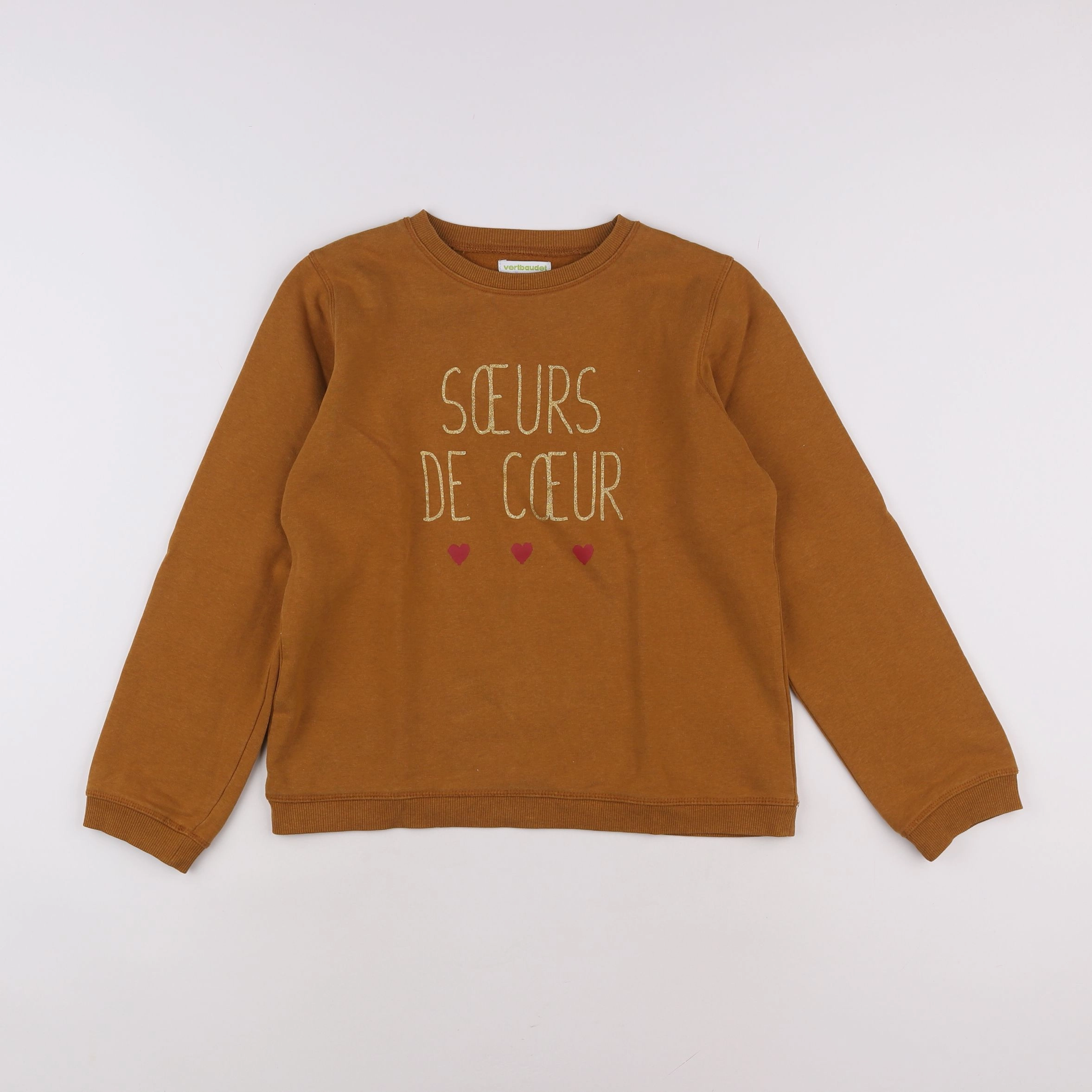 Vertbaudet - sweat marron - 12 ans