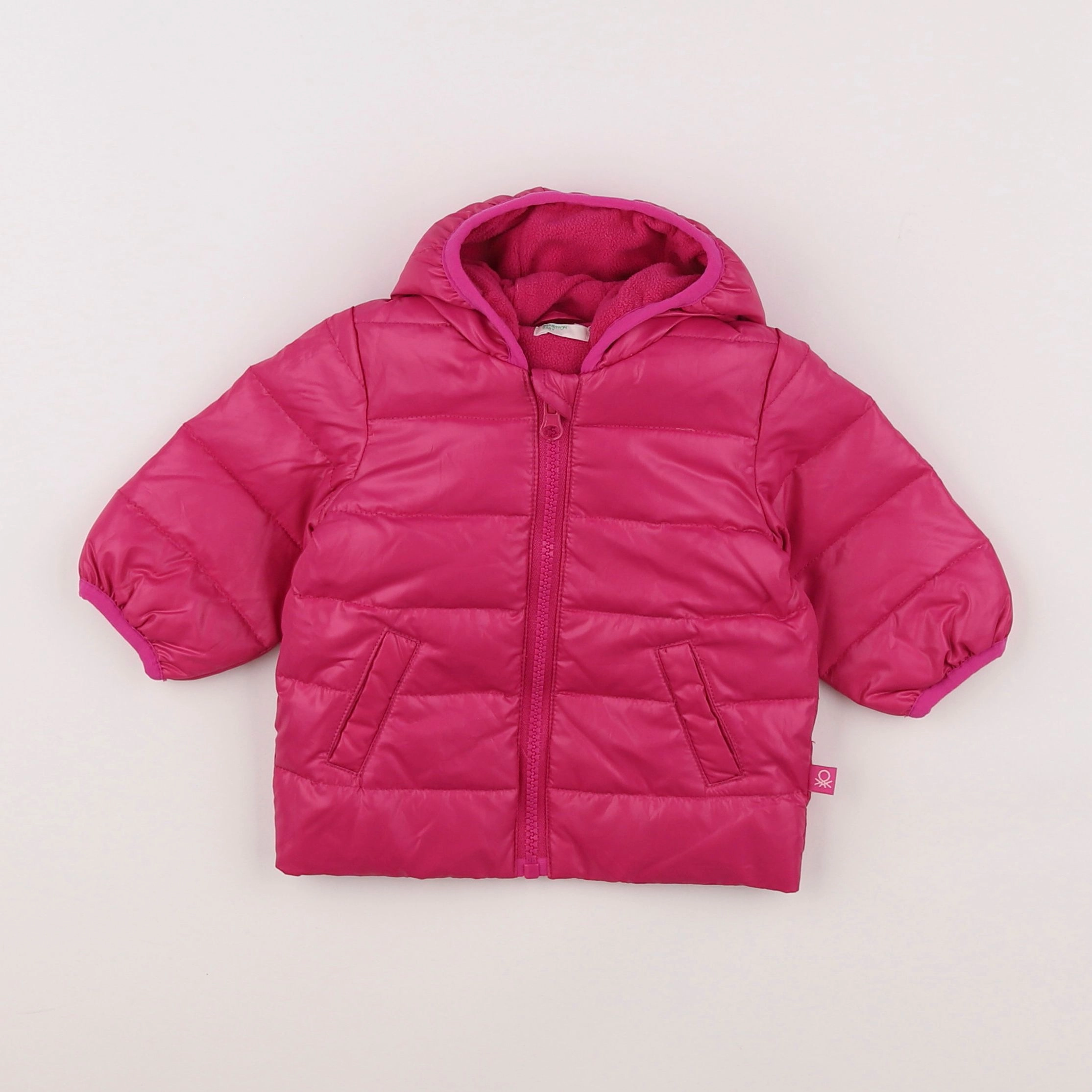 Benetton - doudoune rose - 3/6 mois