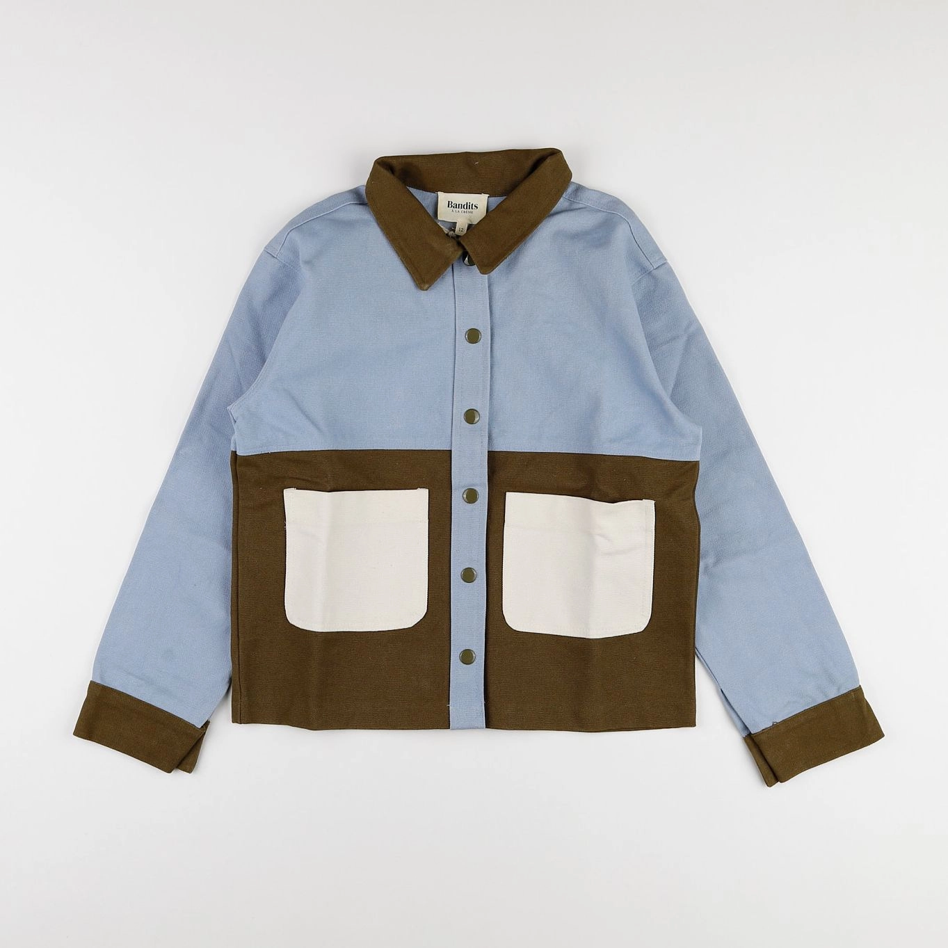 Bandits à la crème - veste patchwork bleu infini - 12 ans