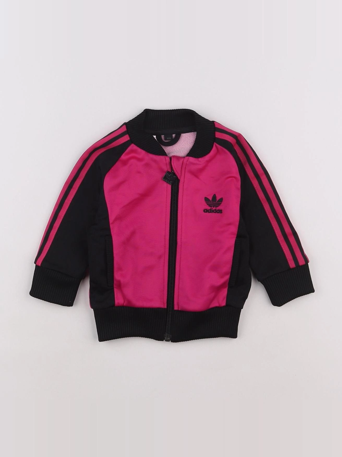 Adidas - sweat noir, rose - 6 mois
