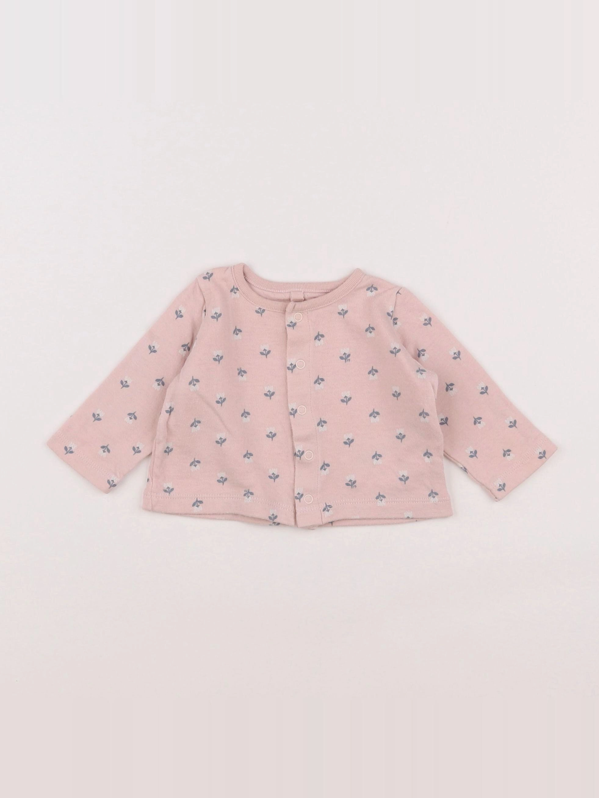 Petit Bateau - tee-shirt rose, vert - 3 mois