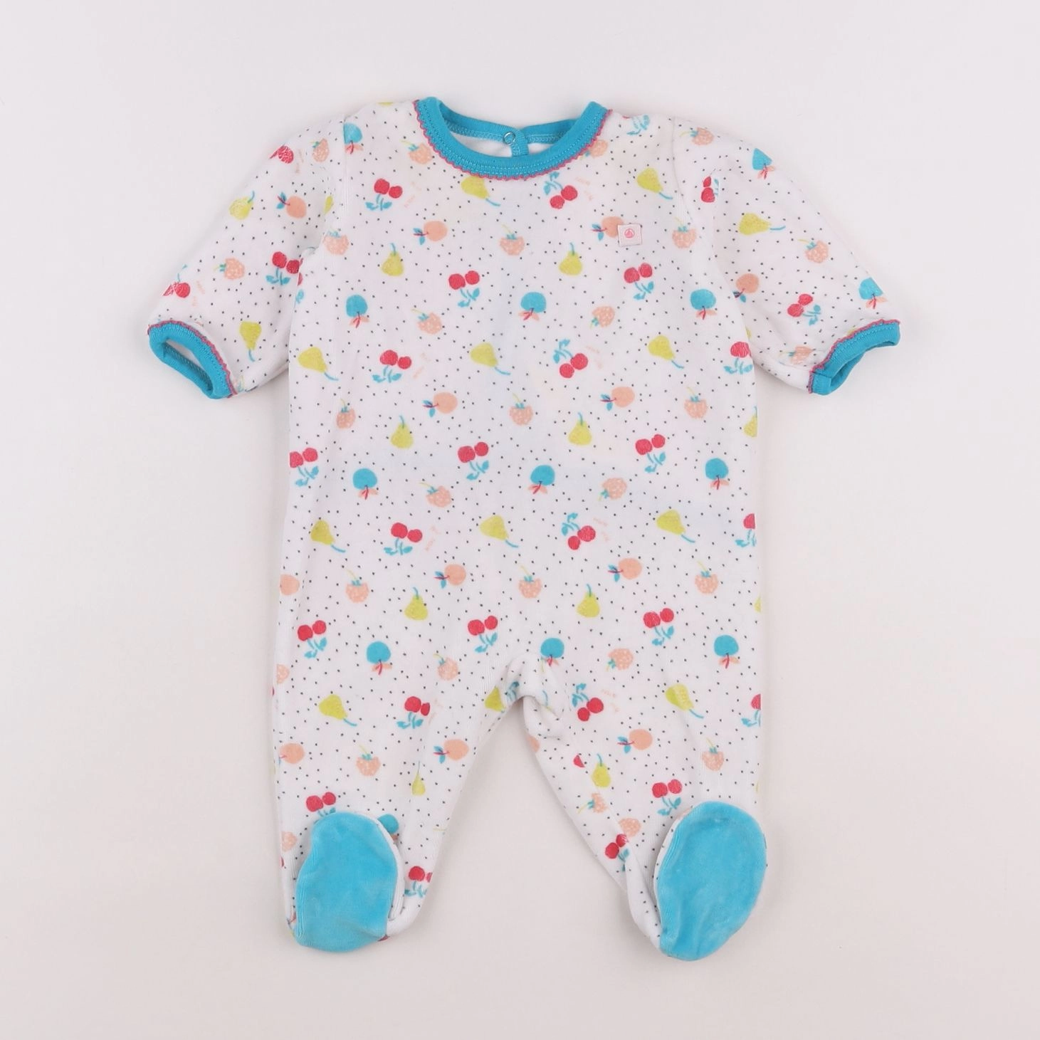 Petit Bateau - pyjama velours blanc - 3 mois