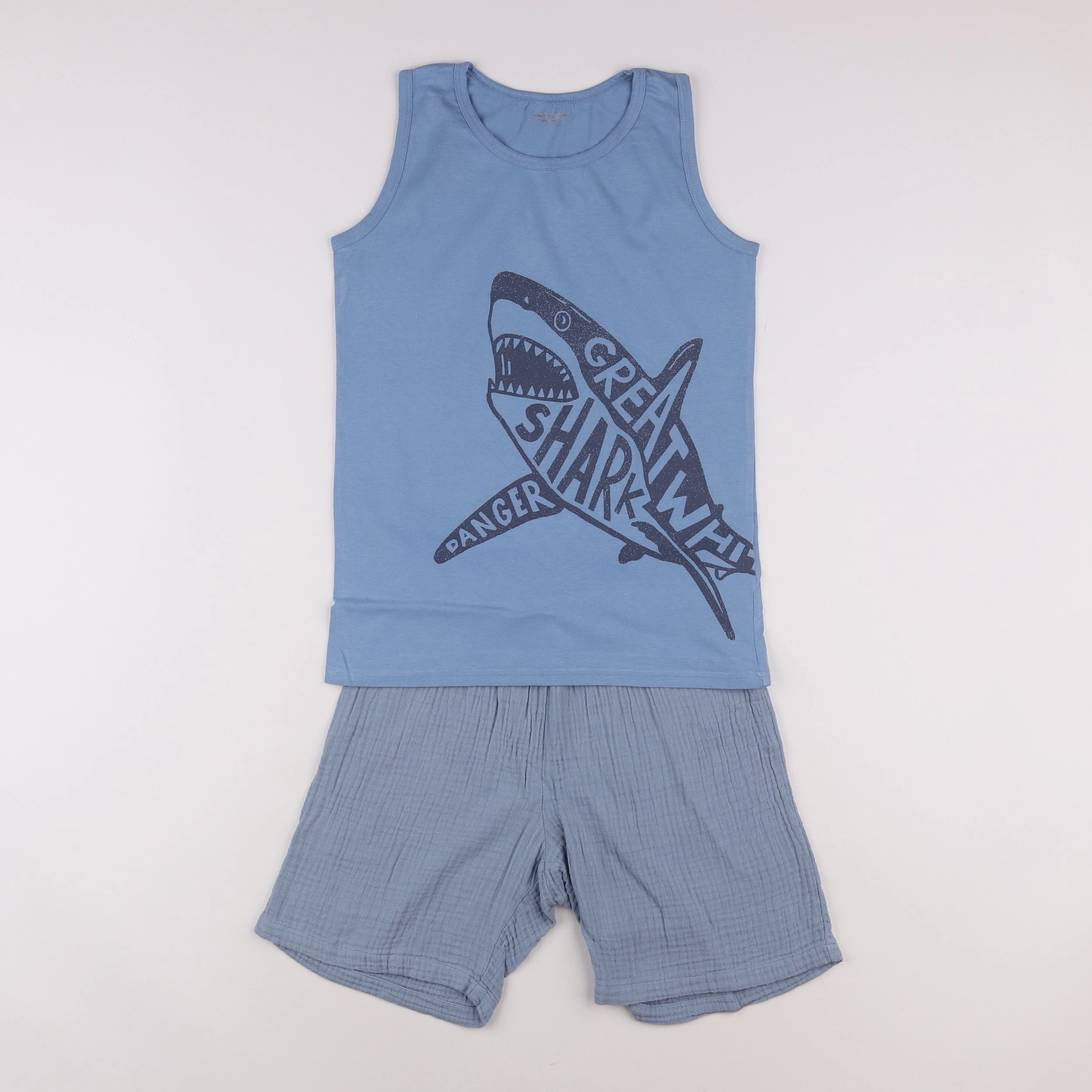 Vertbaudet - pyjama coton bleu - 12 ans