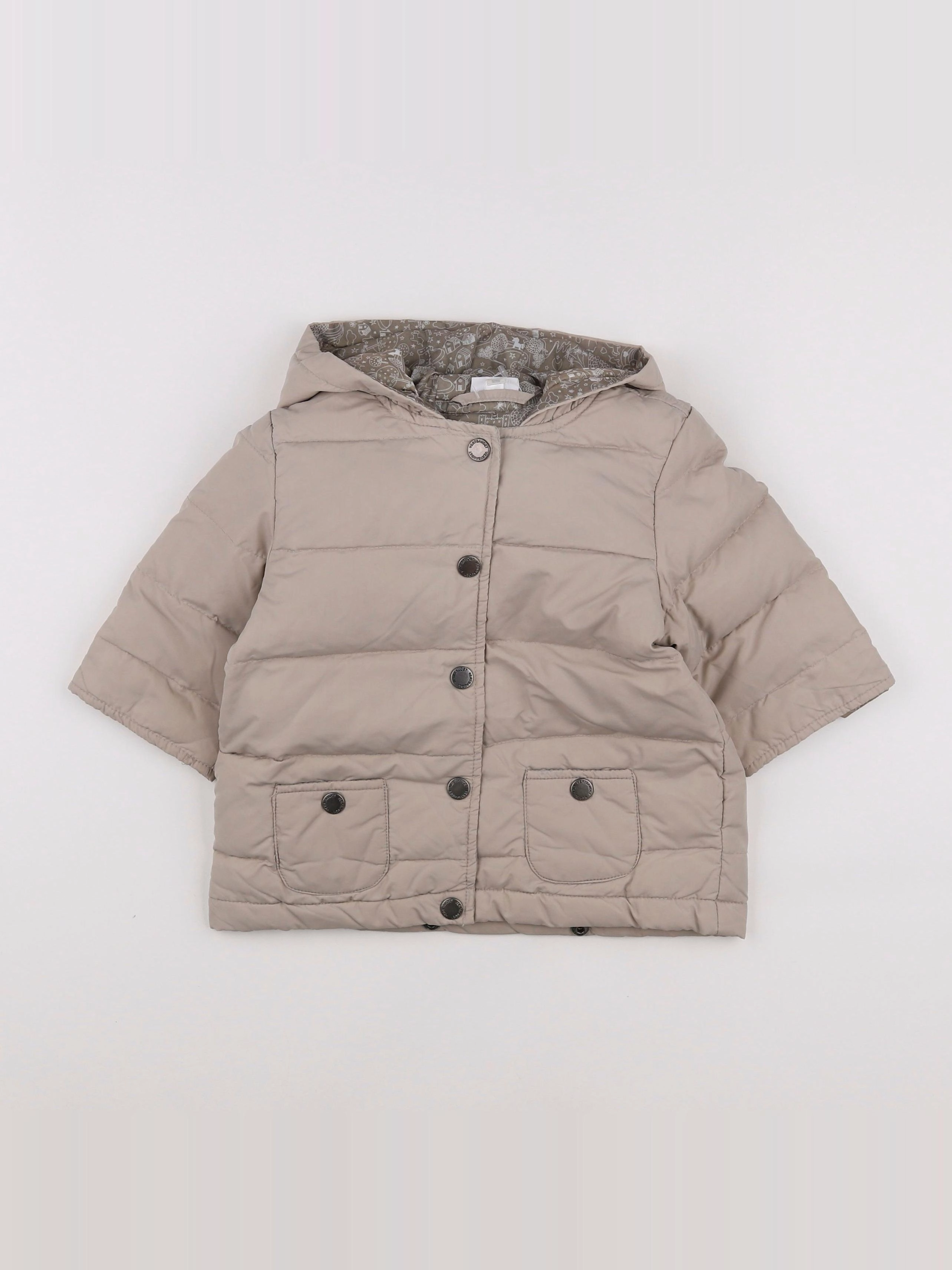 Vertbaudet - doudoune beige - 6/9 mois