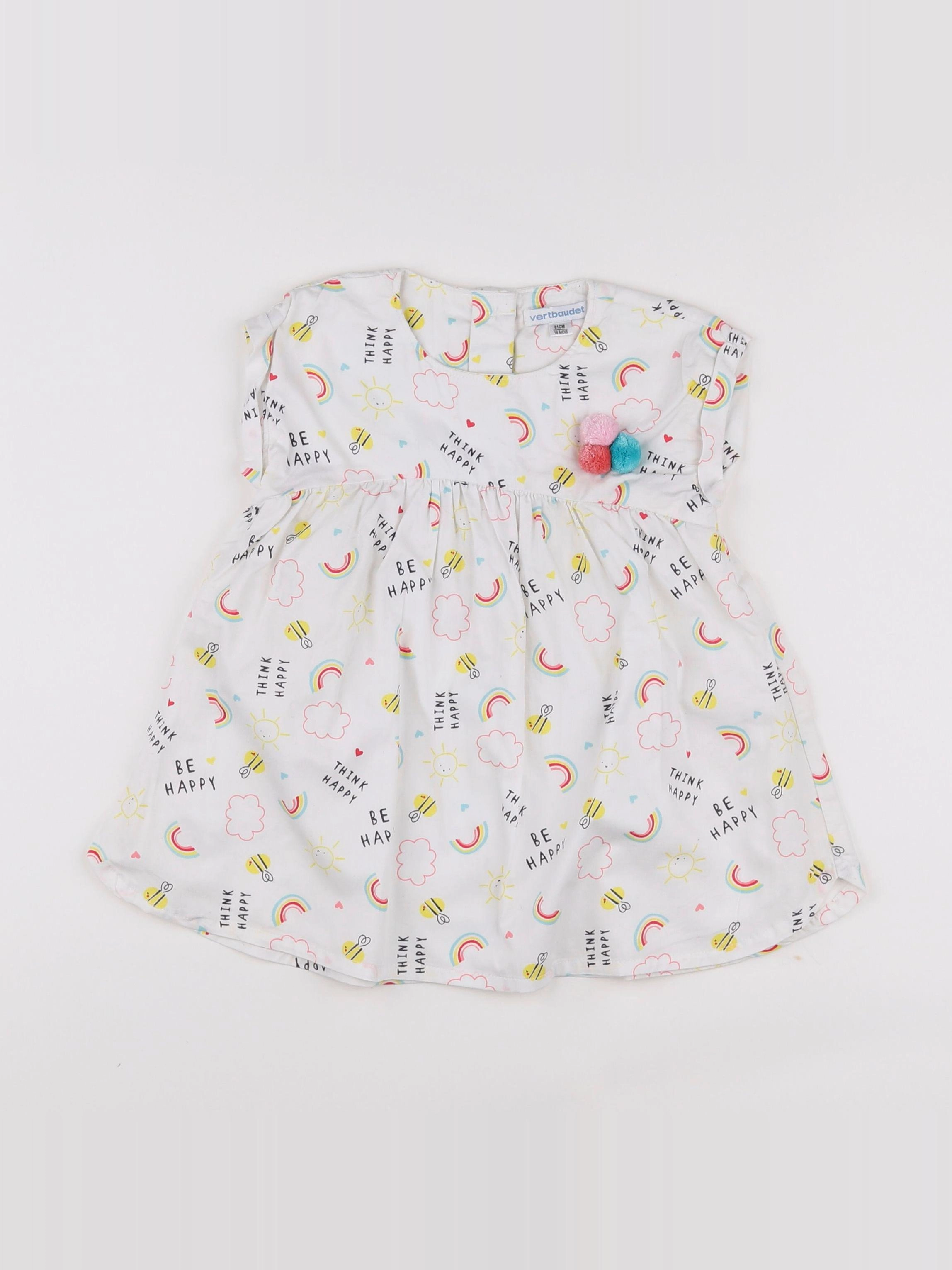 Vertbaudet - robe blanc - 18 mois