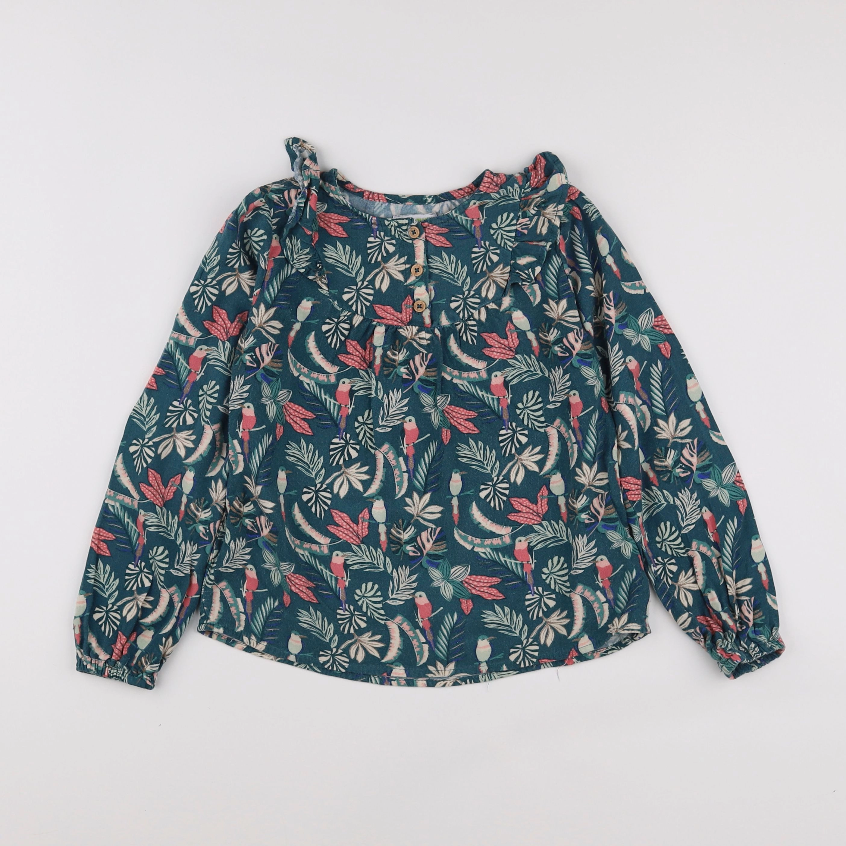 Vertbaudet - blouse vert, rose - 8 ans