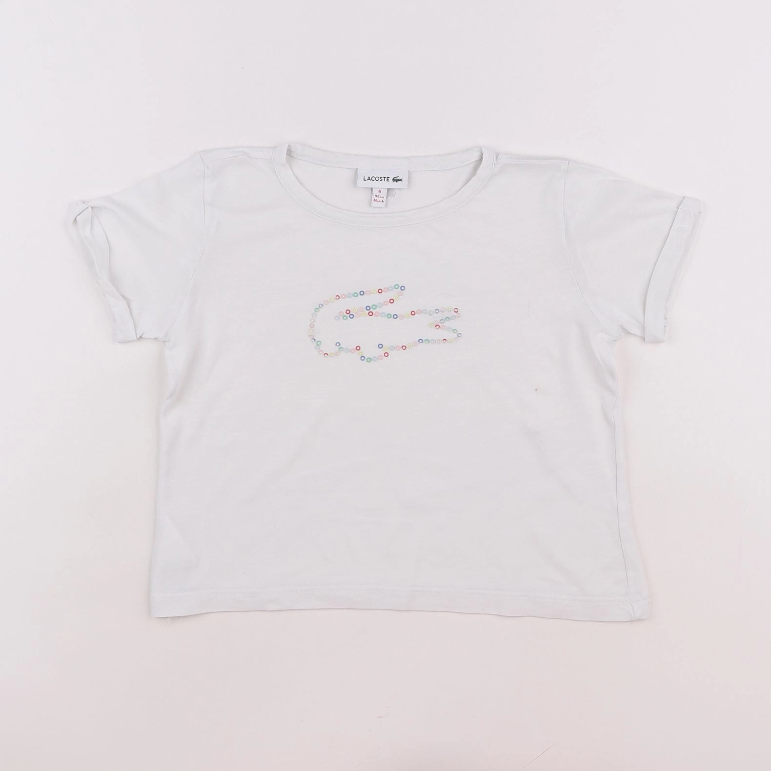 Lacoste - tee-shirt blanc - 6 ans