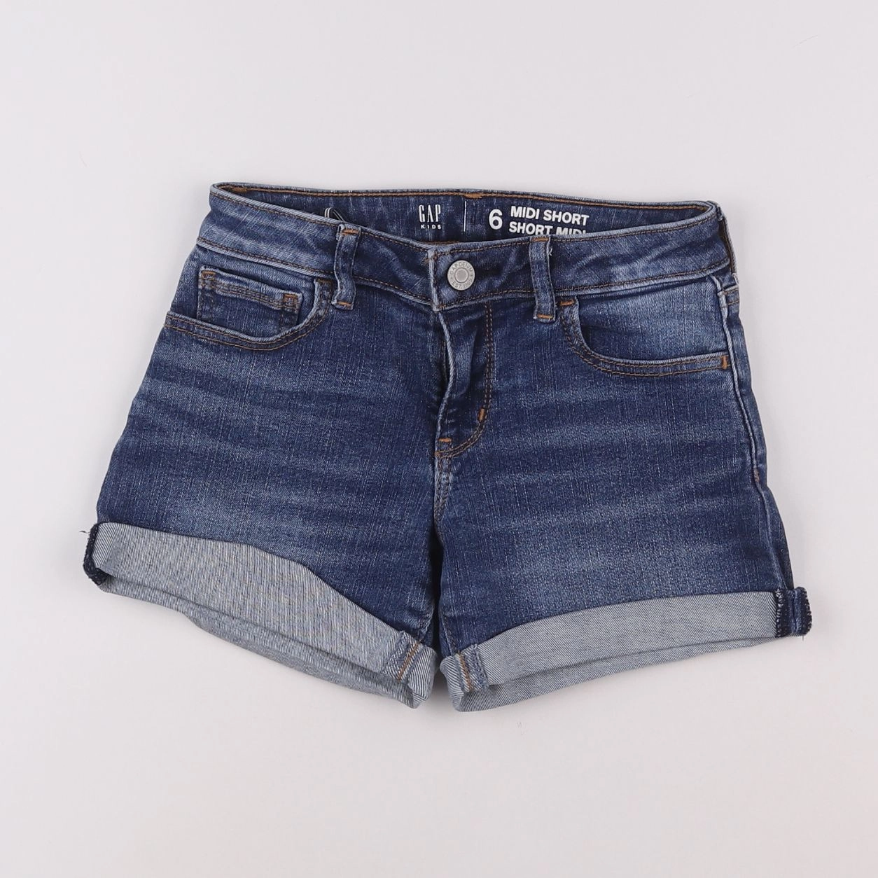 GAP - short bleu - 6 ans