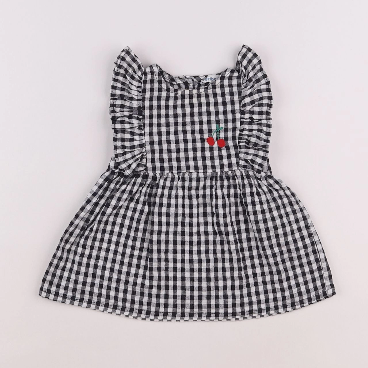 Vertbaudet - robe noir, blanc - 3 mois