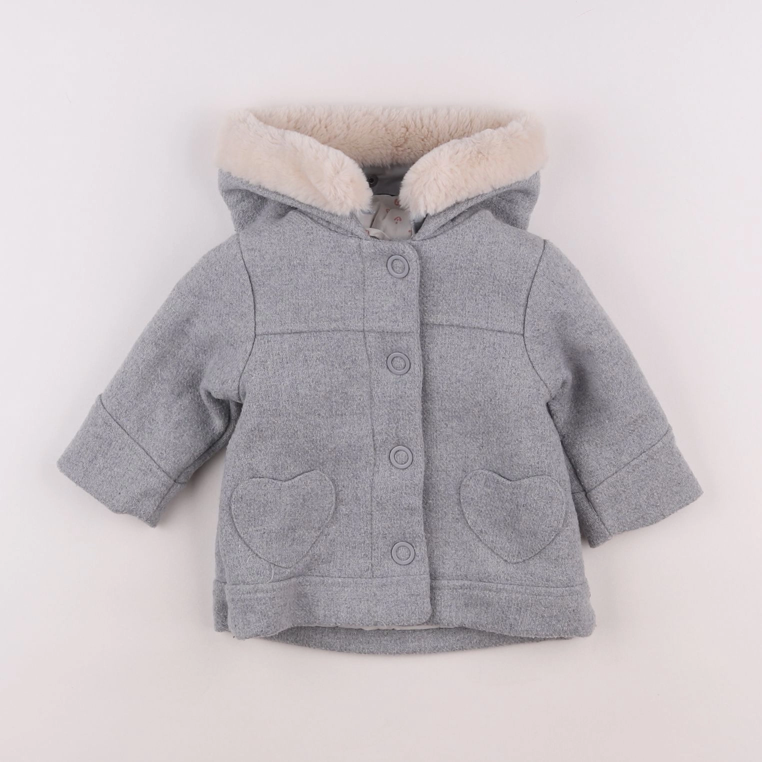 Vertbaudet - manteau gris - 6 mois