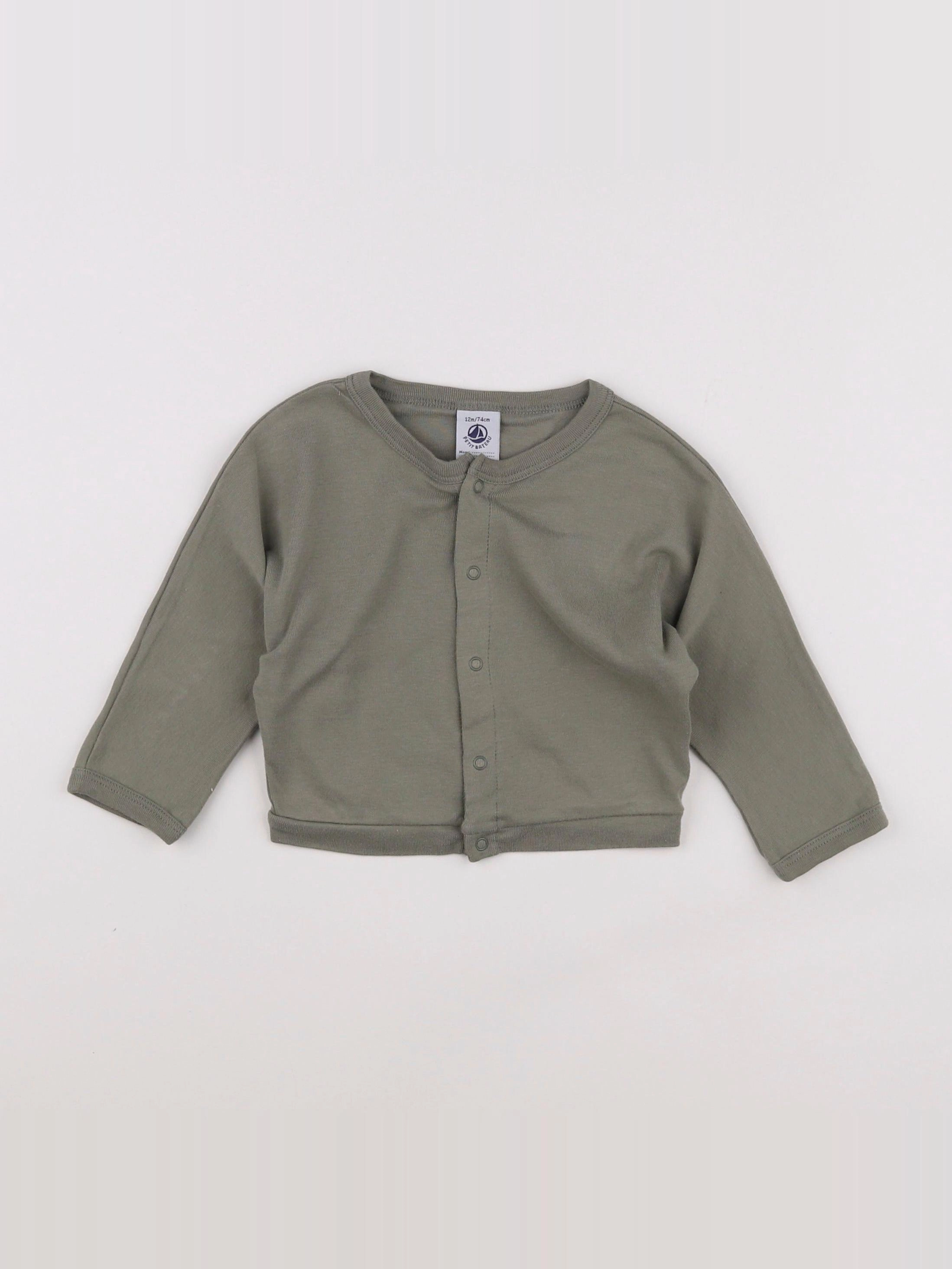 Petit Bateau - sweat vert - 12 mois