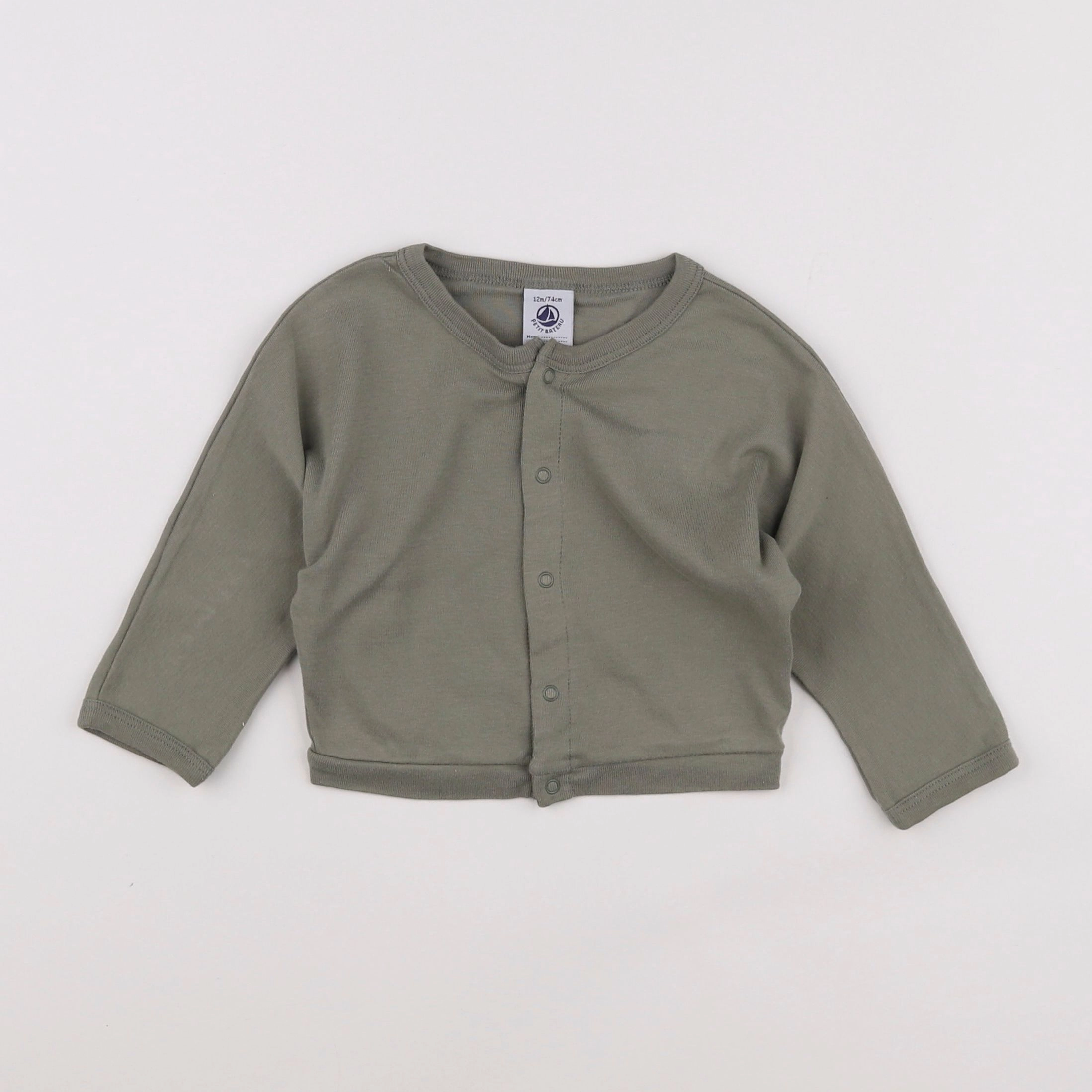 Petit Bateau - sweat vert - 12 mois