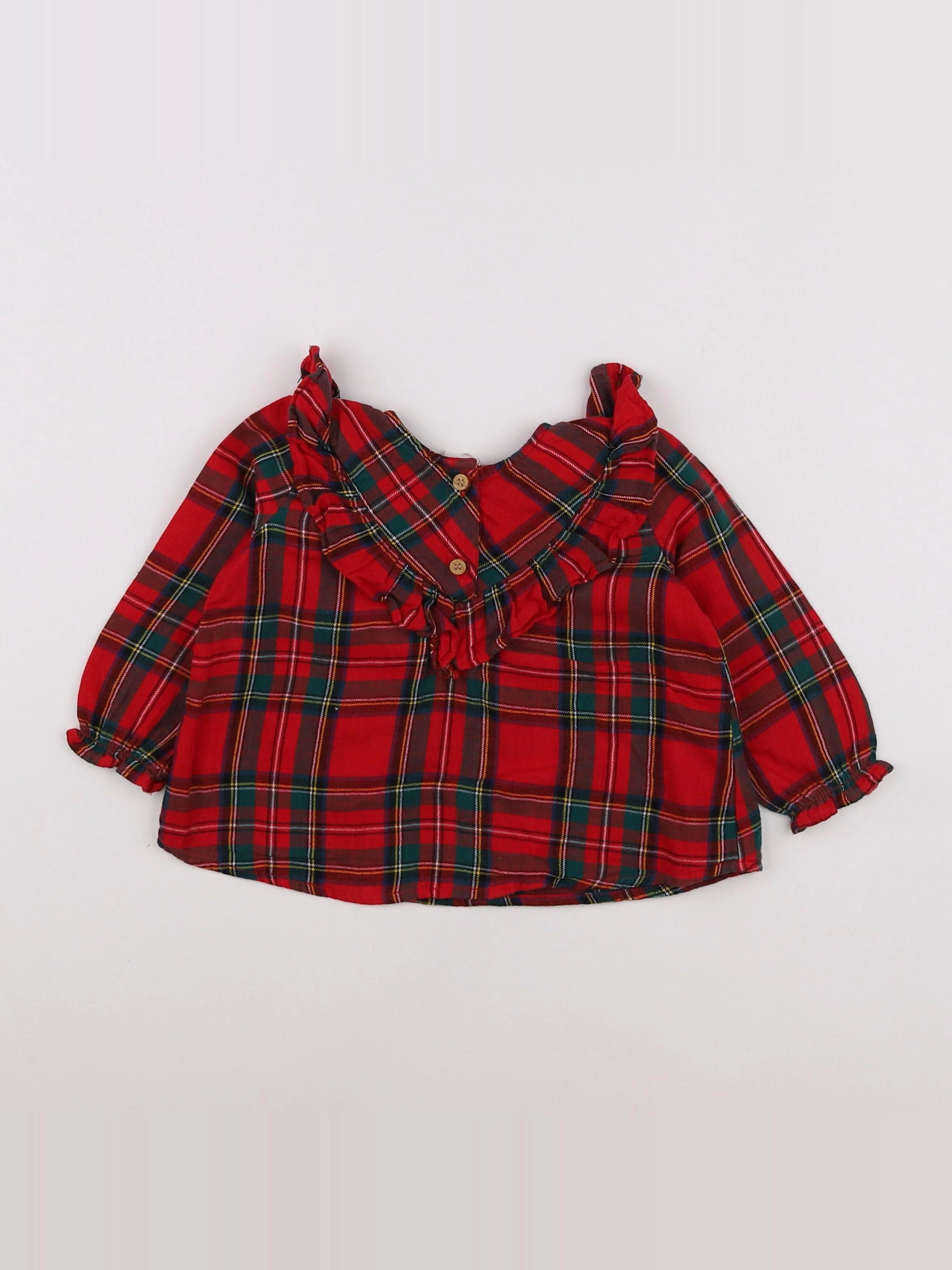 H&M - blouse rouge - 6/9 mois