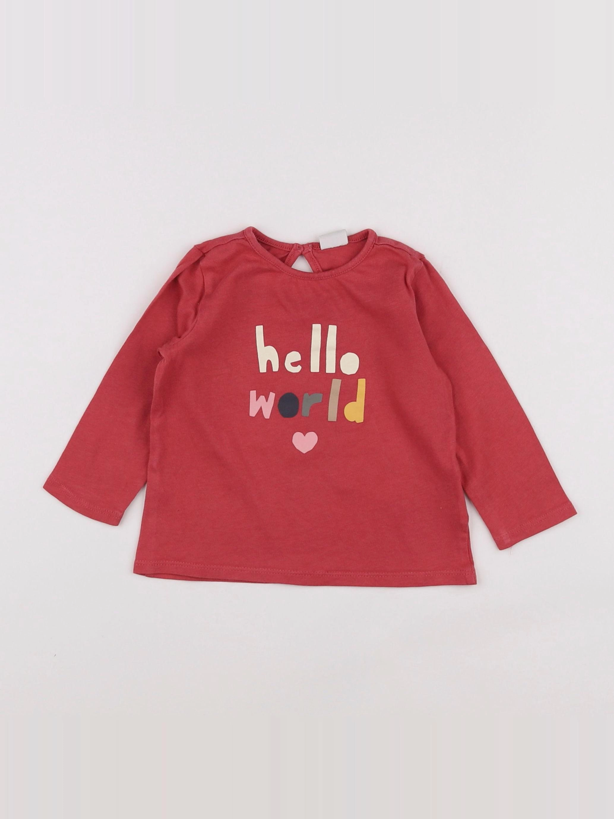 H&M - tee-shirt rose - 9 mois