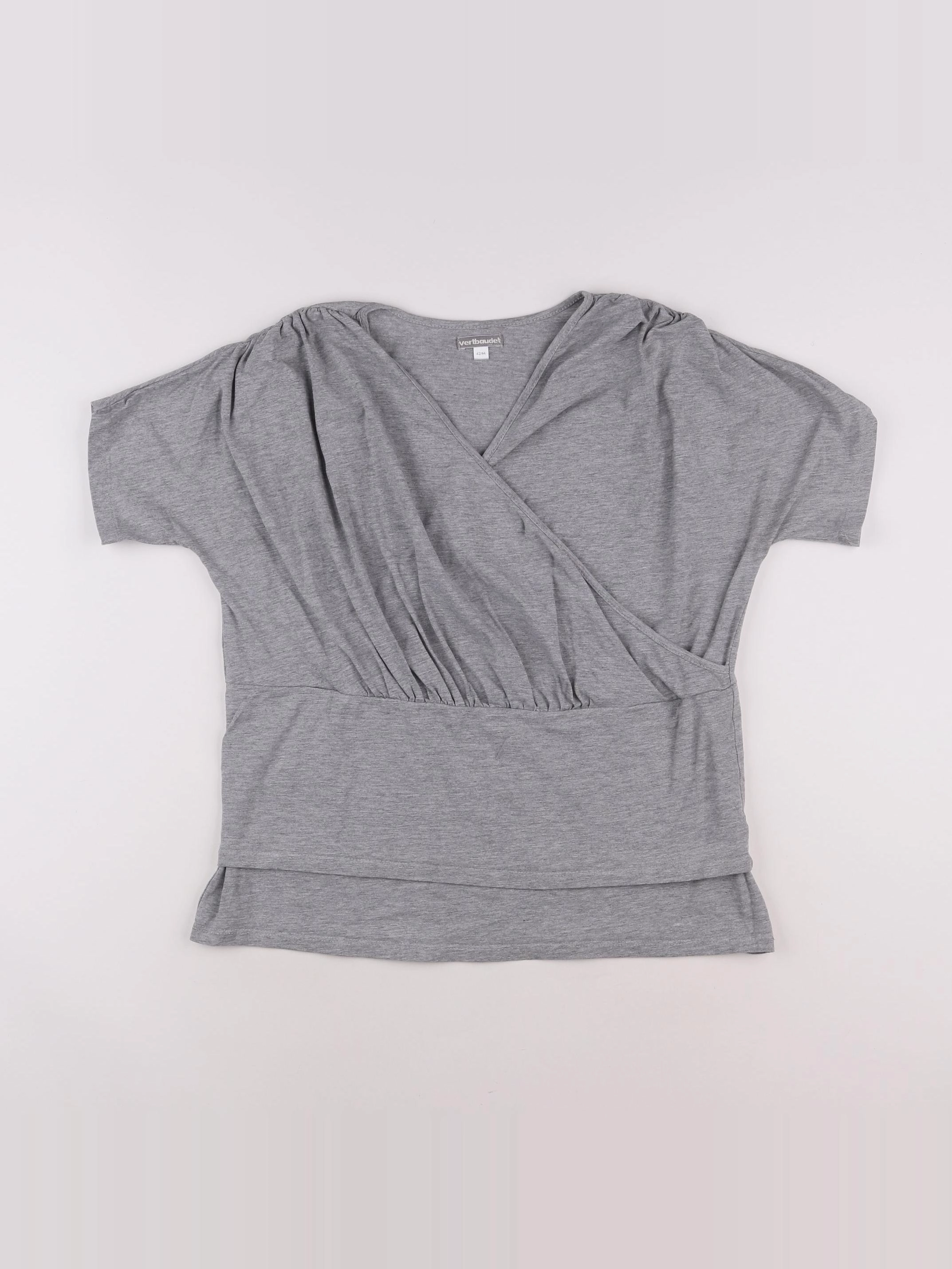 Vertbaudet - tee-shirt grossesse, allaitement gris - 42 à 44