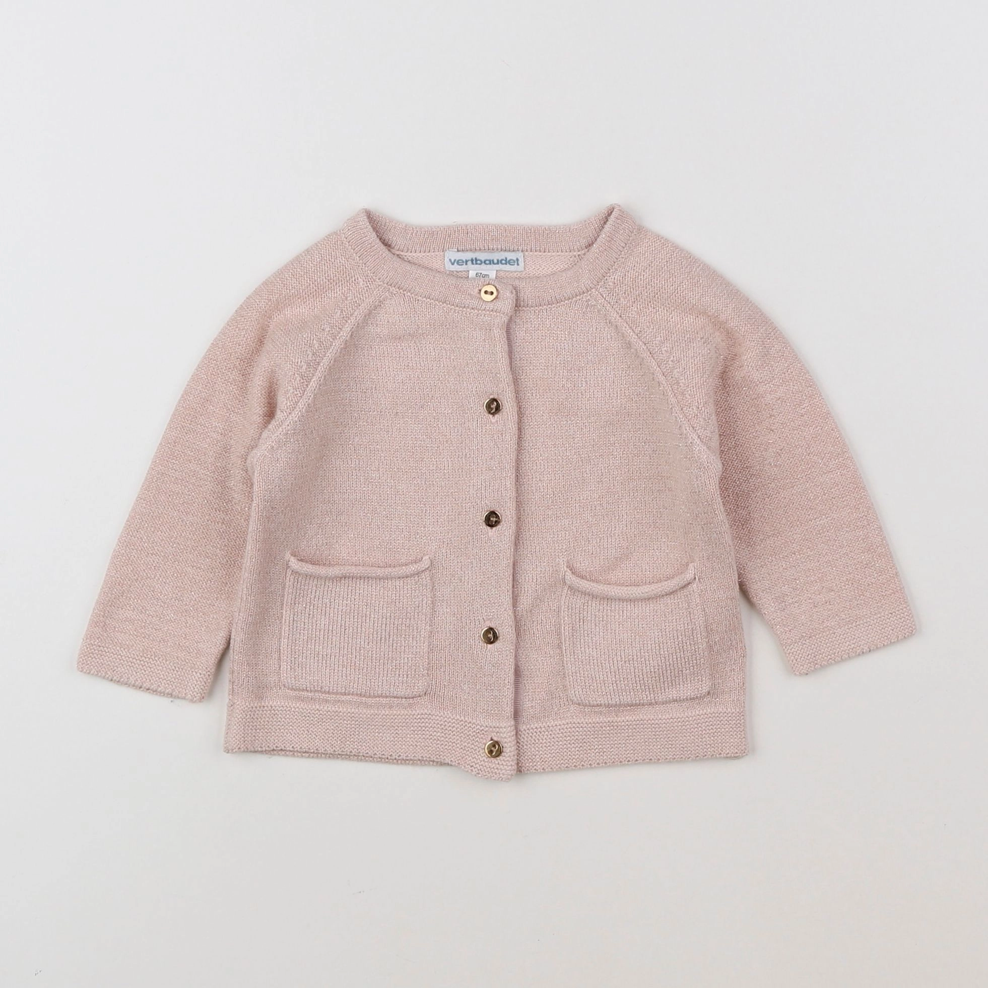 Vertbaudet - gilet rose - 6 mois