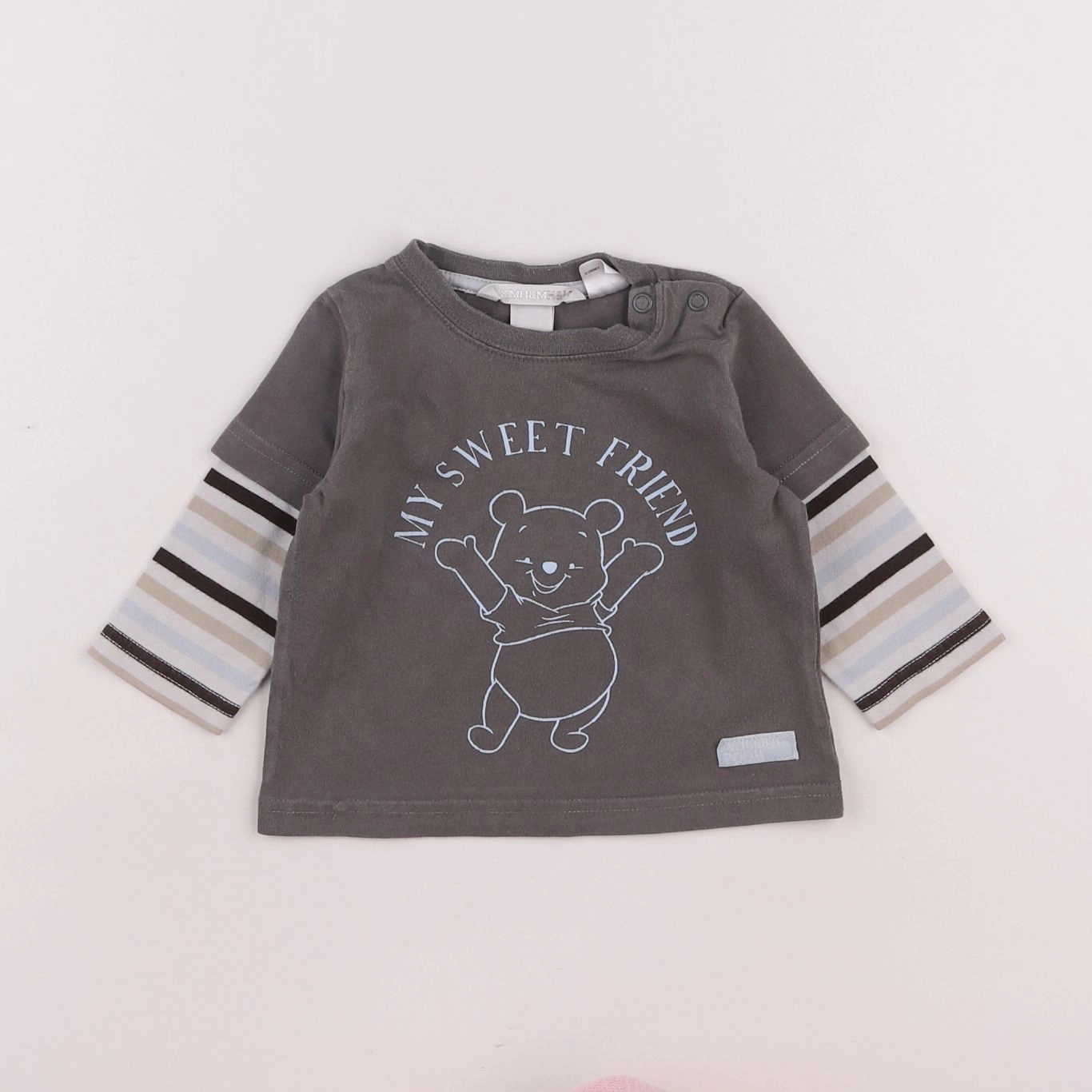 H&M - tee-shirt marron - 3/6 mois